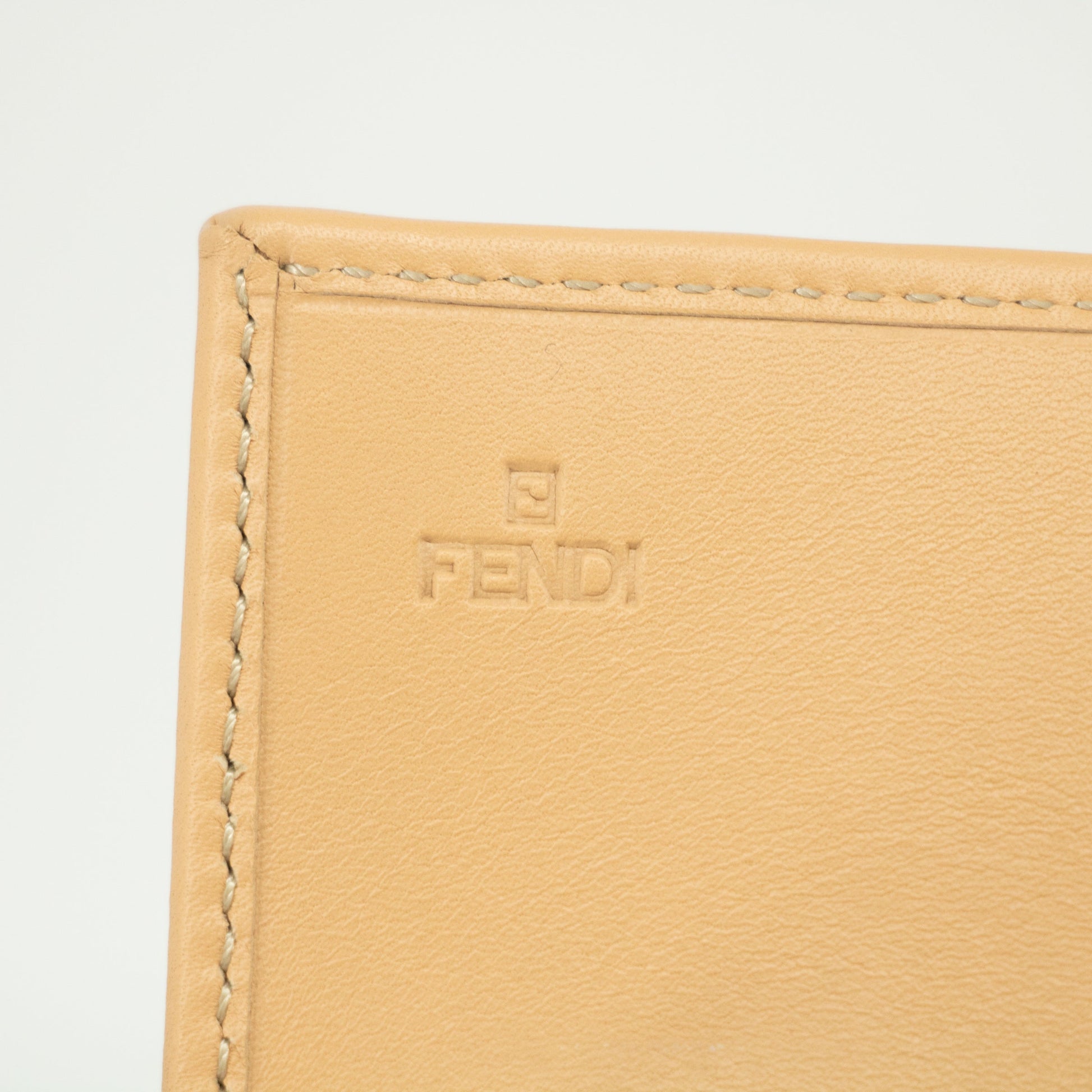 Fendi Beige Zucca Zucchino Mamma Canvas x Leather Long Wallet #2374