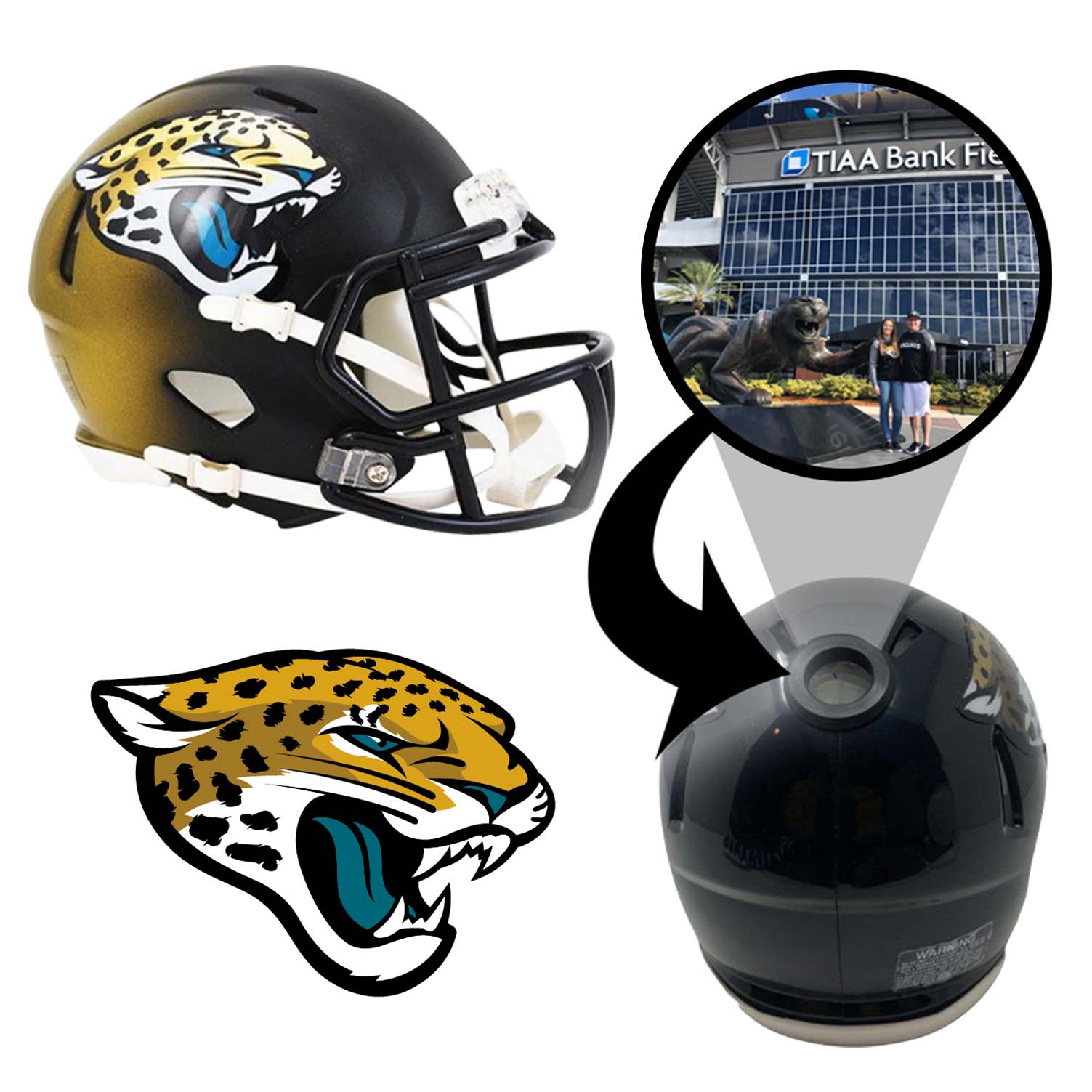 Jacksonville Jaguars NFL Mini Helmet - Picture Inside