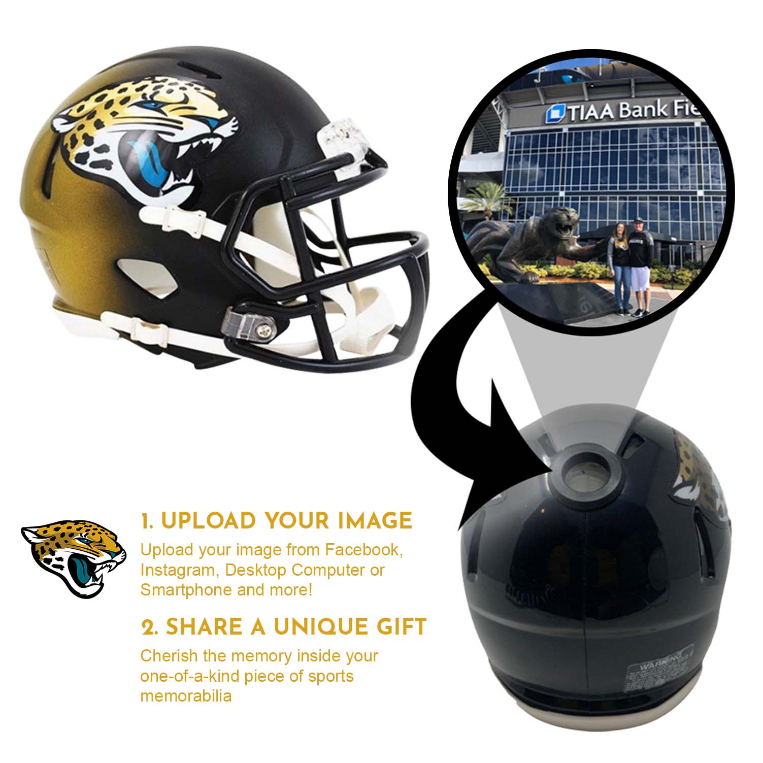 Jacksonville Jaguars NFL Mini Helmet - Picture Inside
