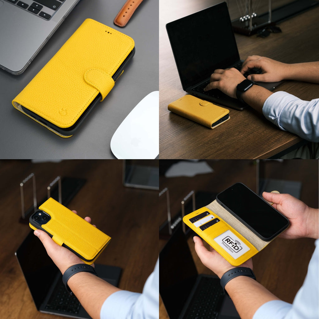 Casper Leather iPhone 15 Plus Wallet Case | Detachable MagSafe Compatible RFID Protection