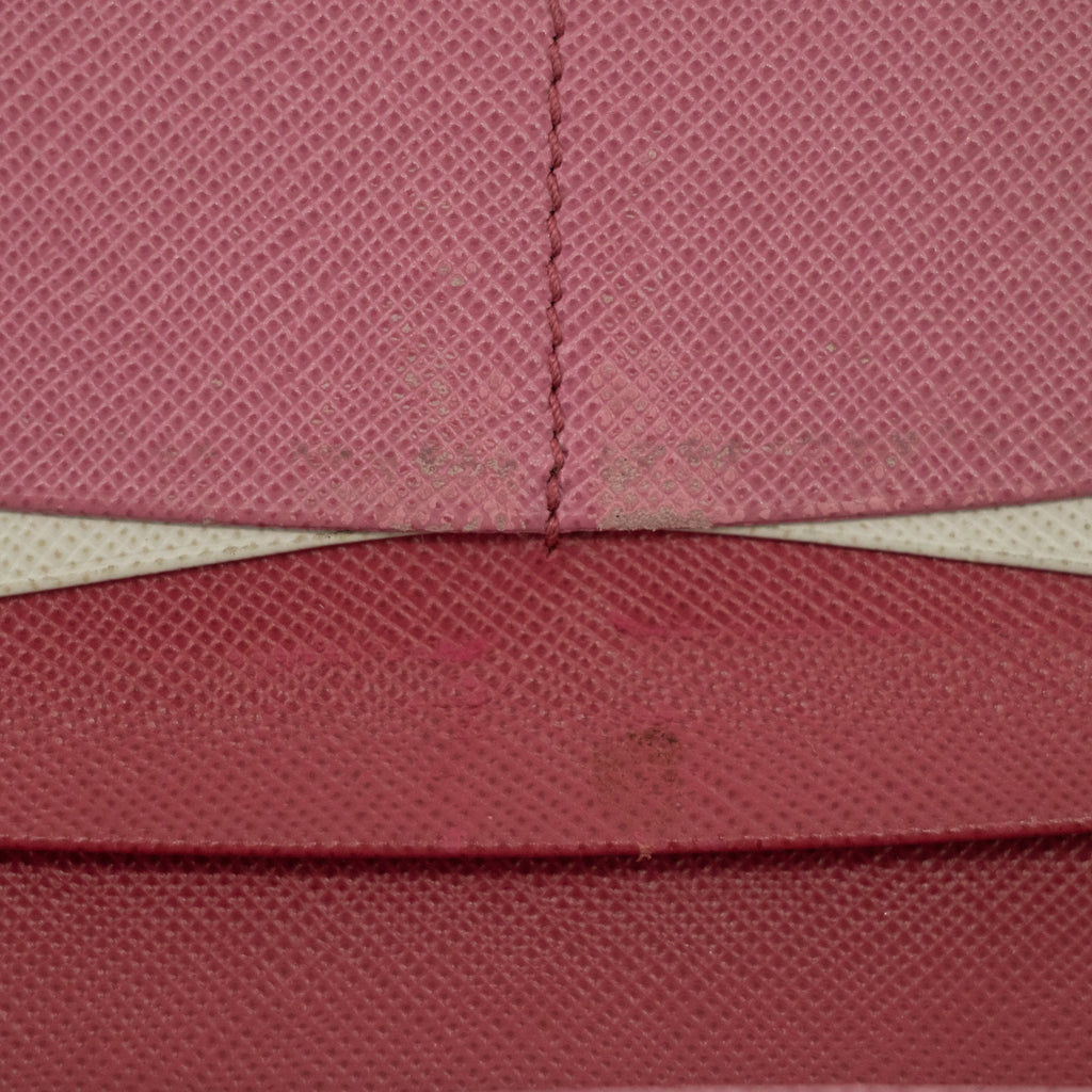 Prada Pink Saffiano Leather Long Wallet #2466