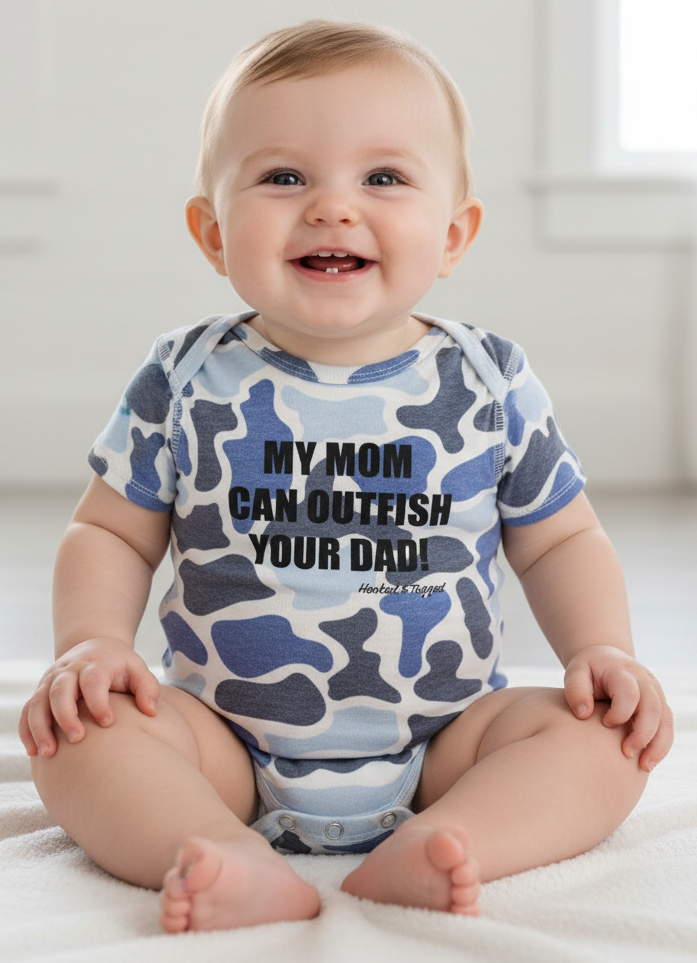 "My Mom Can Outfish Your Dad" Onesie