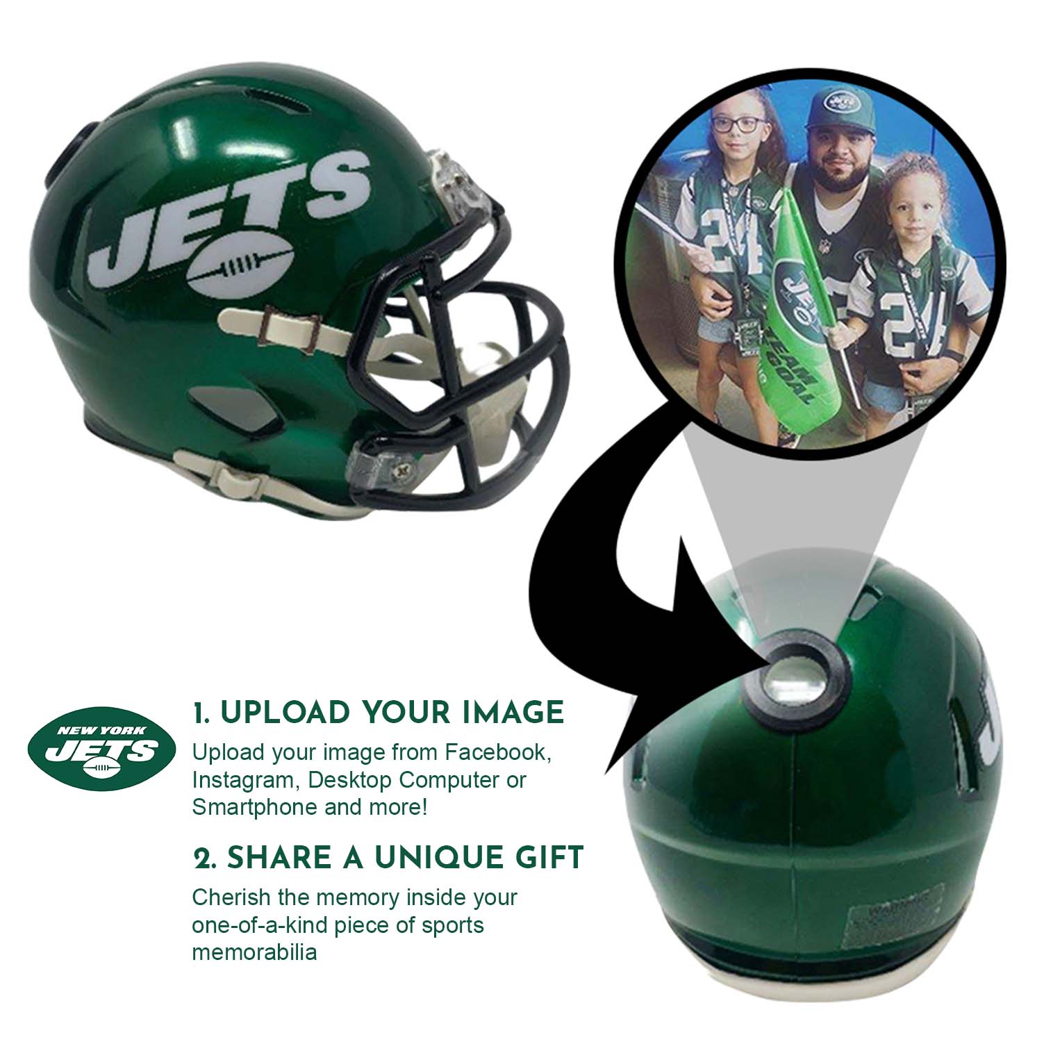 New York Jets NFL Mini Helmet - Picture Inside