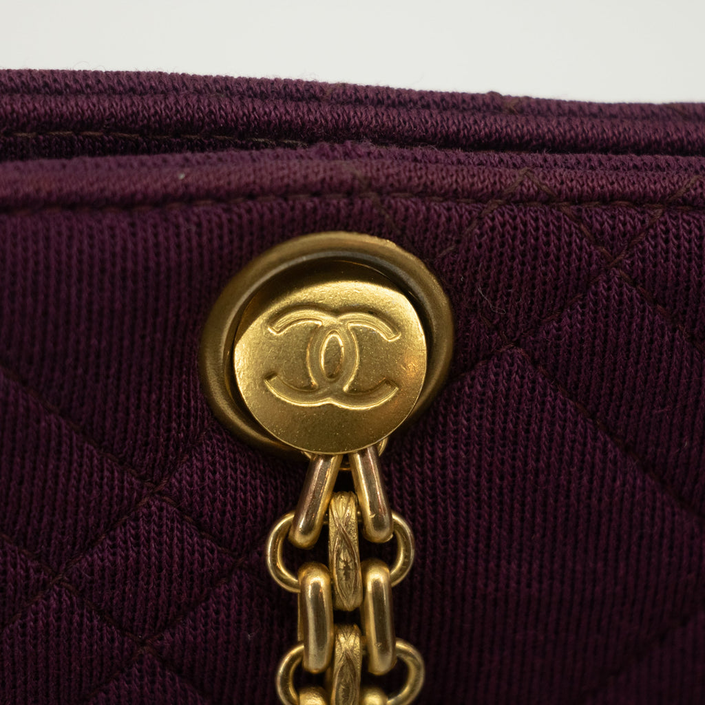 Chanel Vintage Purple Cotton Kisslock Shoulder Bag-#2533