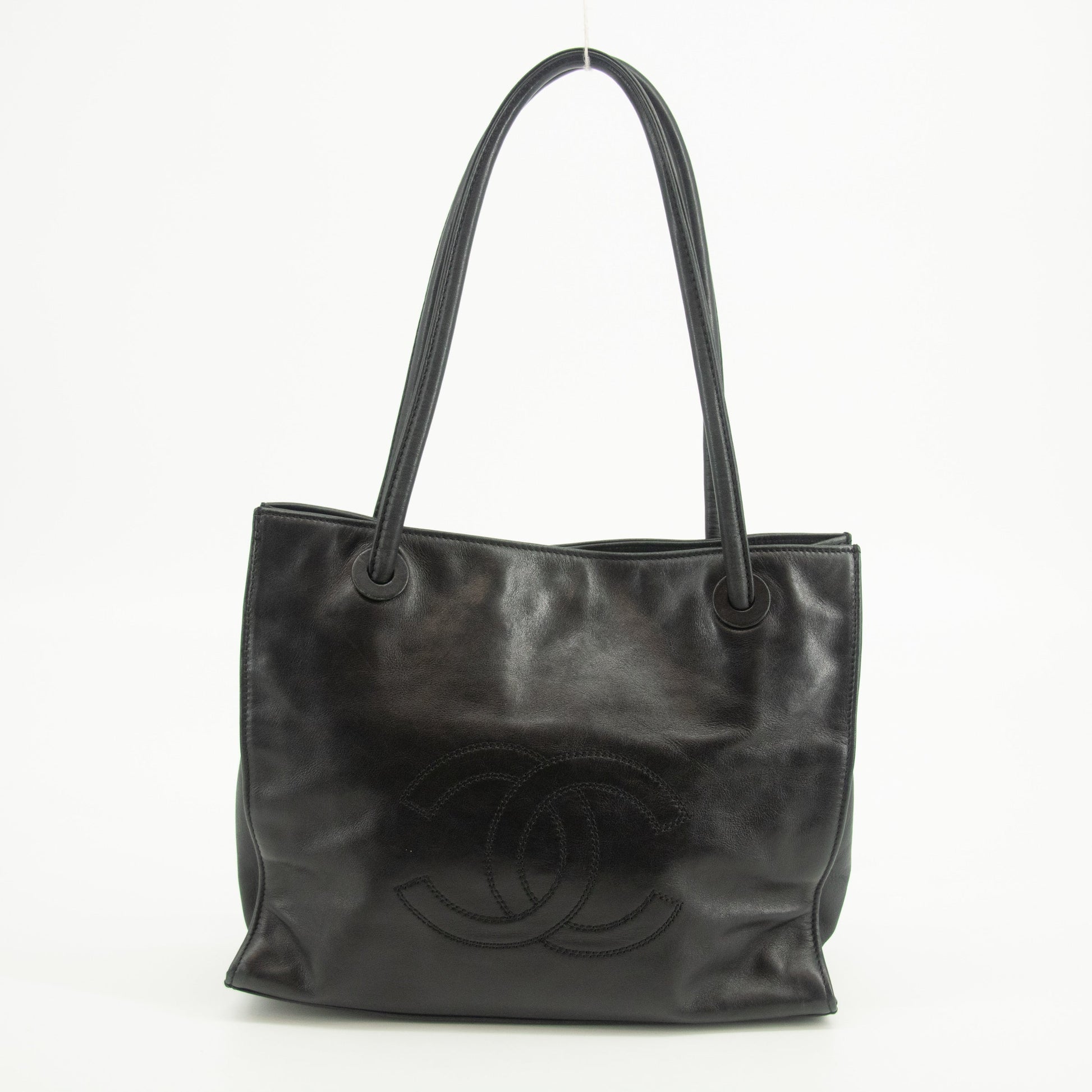 Chanel CC Lambskin Black Shopping Tote Bag #2569