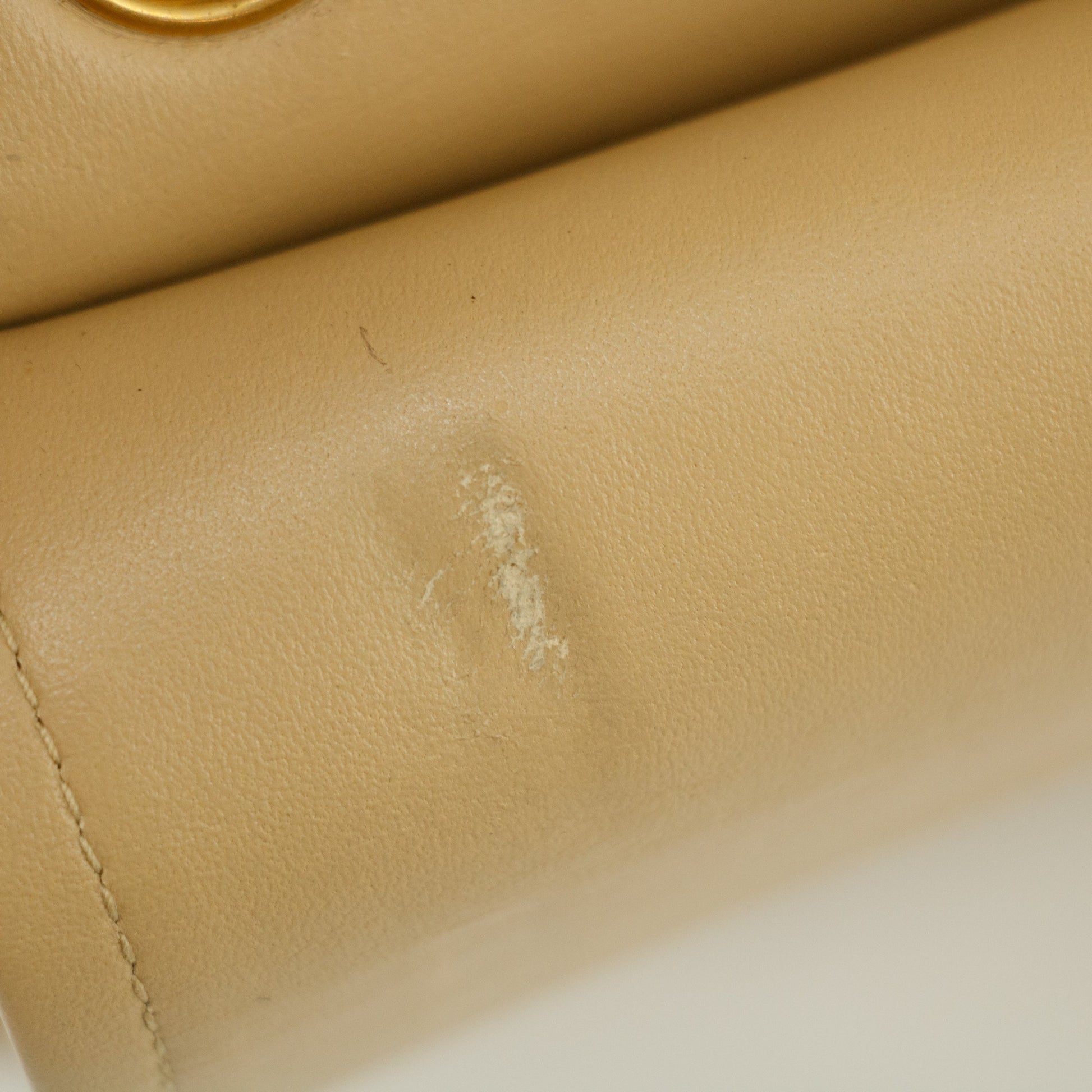 Chanel Lambskin Double Flap 23 Beige 24k Gold Turn Lock Shoulder Bag  #2672