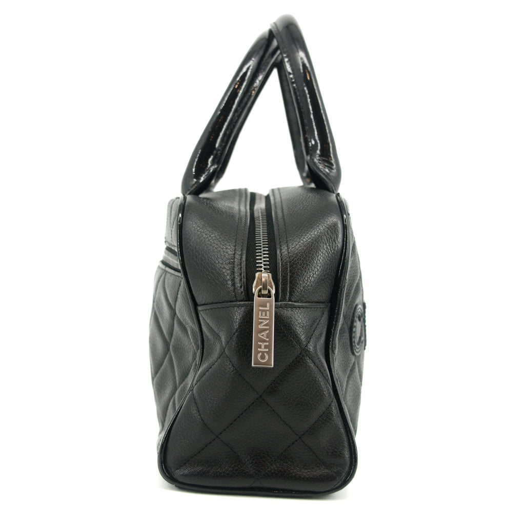 Chanel Caviar Skin Logo Matlasse Mini Bowling Bag 6 Series #2687