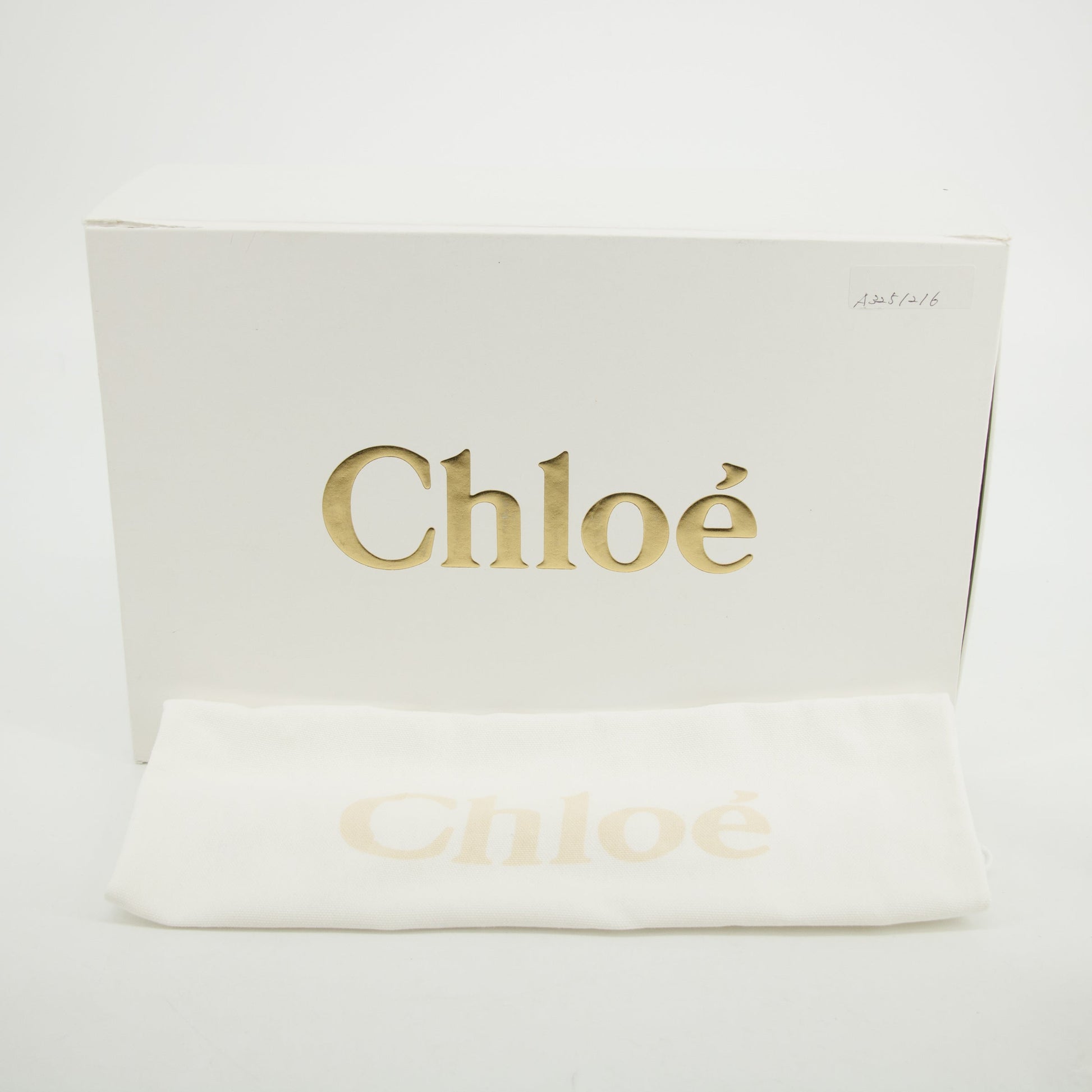 Chloe Woody Small Canvas &amp; Leather 2 Way Handbag Beige x black #2694