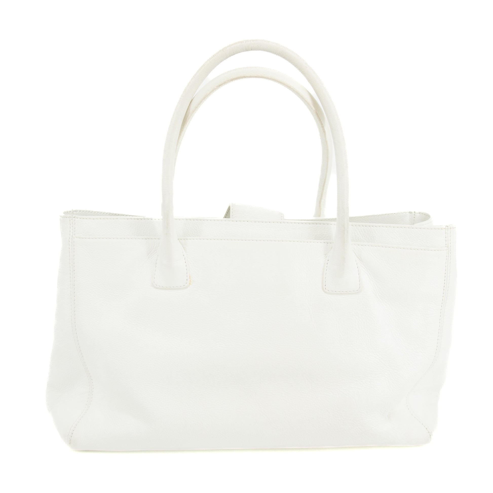 Chanel Caviar Skin White Executive 2-Way Tote Bag -#2698