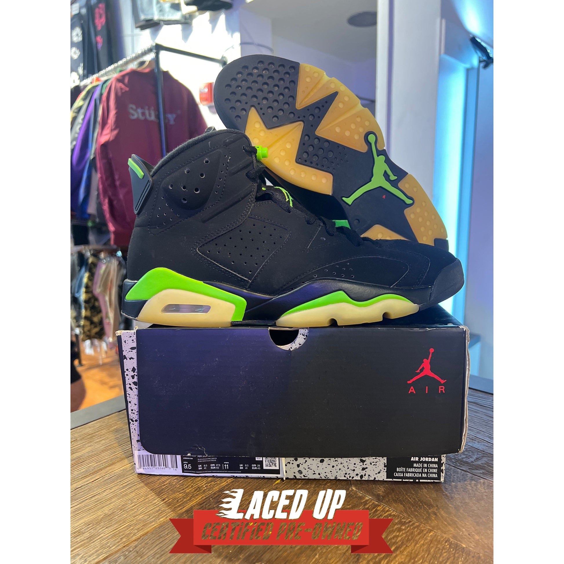 PRE OWNED Jordan 6 Retro Electric Green