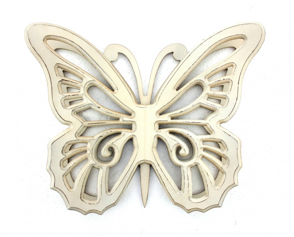 23" X 19" X 4" Red Rustic Butterfly Wooden  Wall Decor