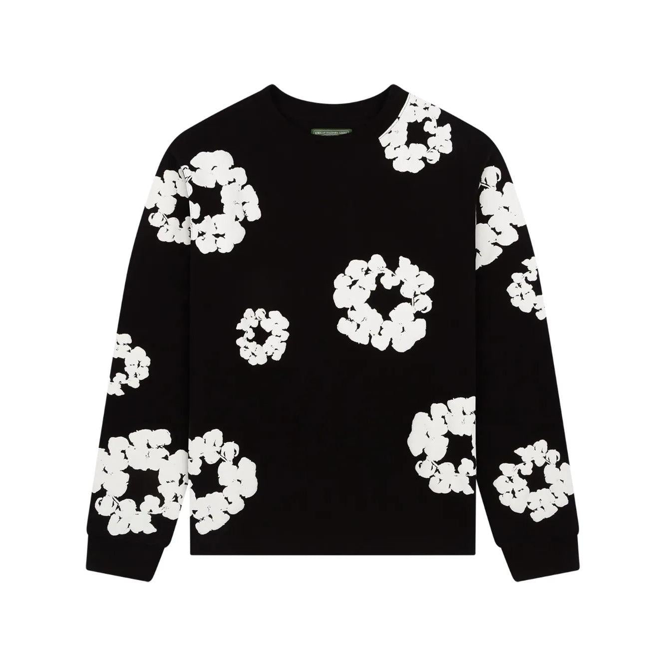Denim Tears wreath long sleeve T-shirt Black