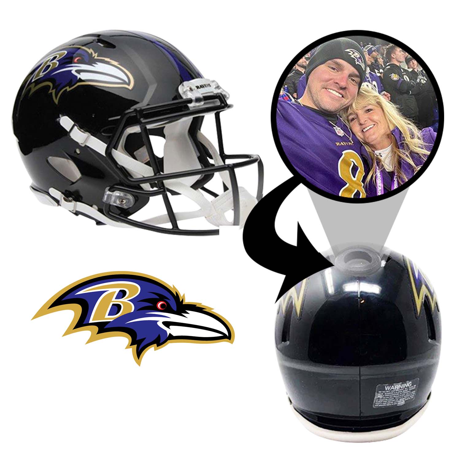 Baltimore Ravens NFL Mini Helmet - Picture Inside