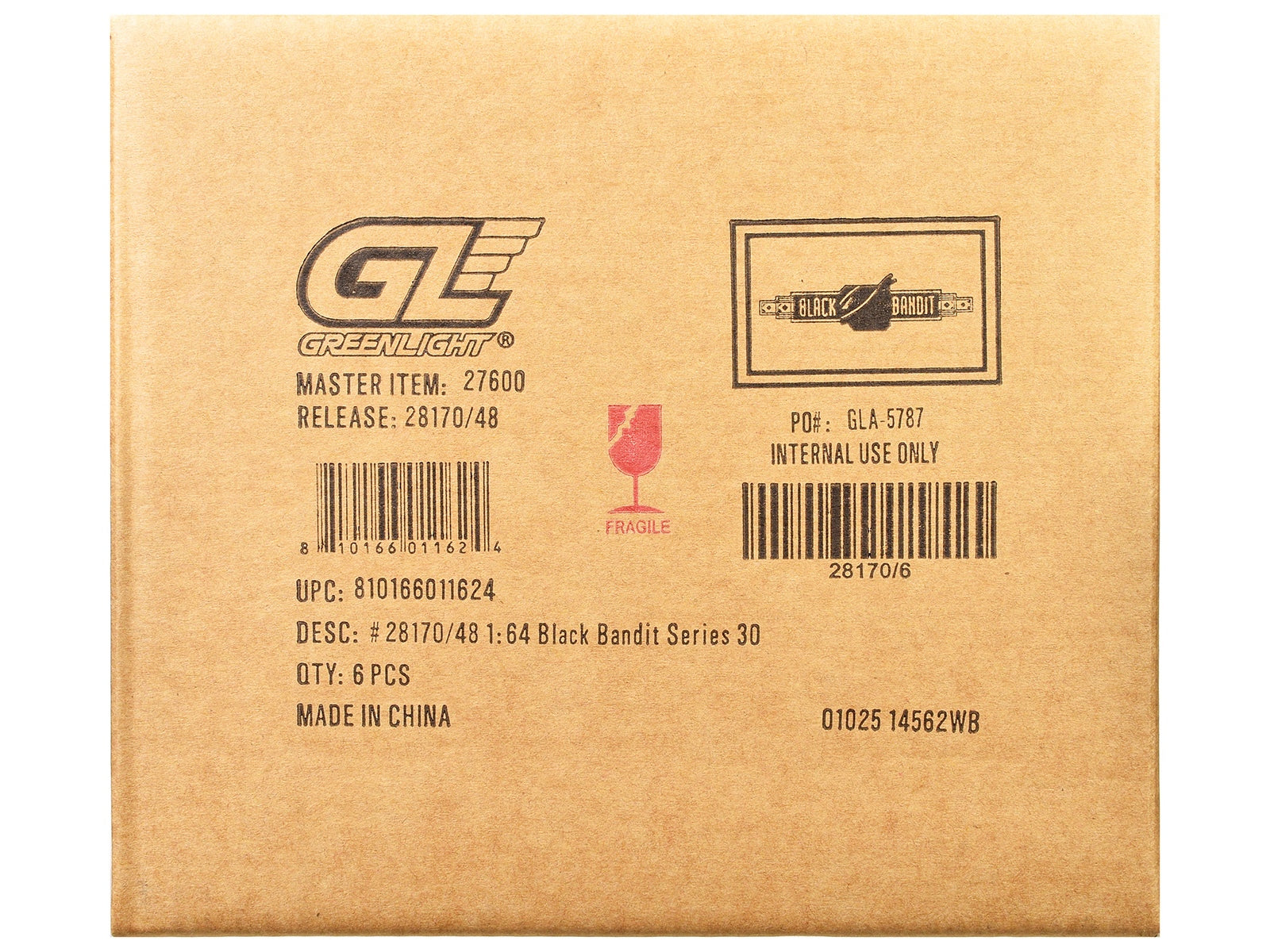 "Black Bandit" 6 piece Set Series 30 1/64 Diecast Model Cars by Greenlight