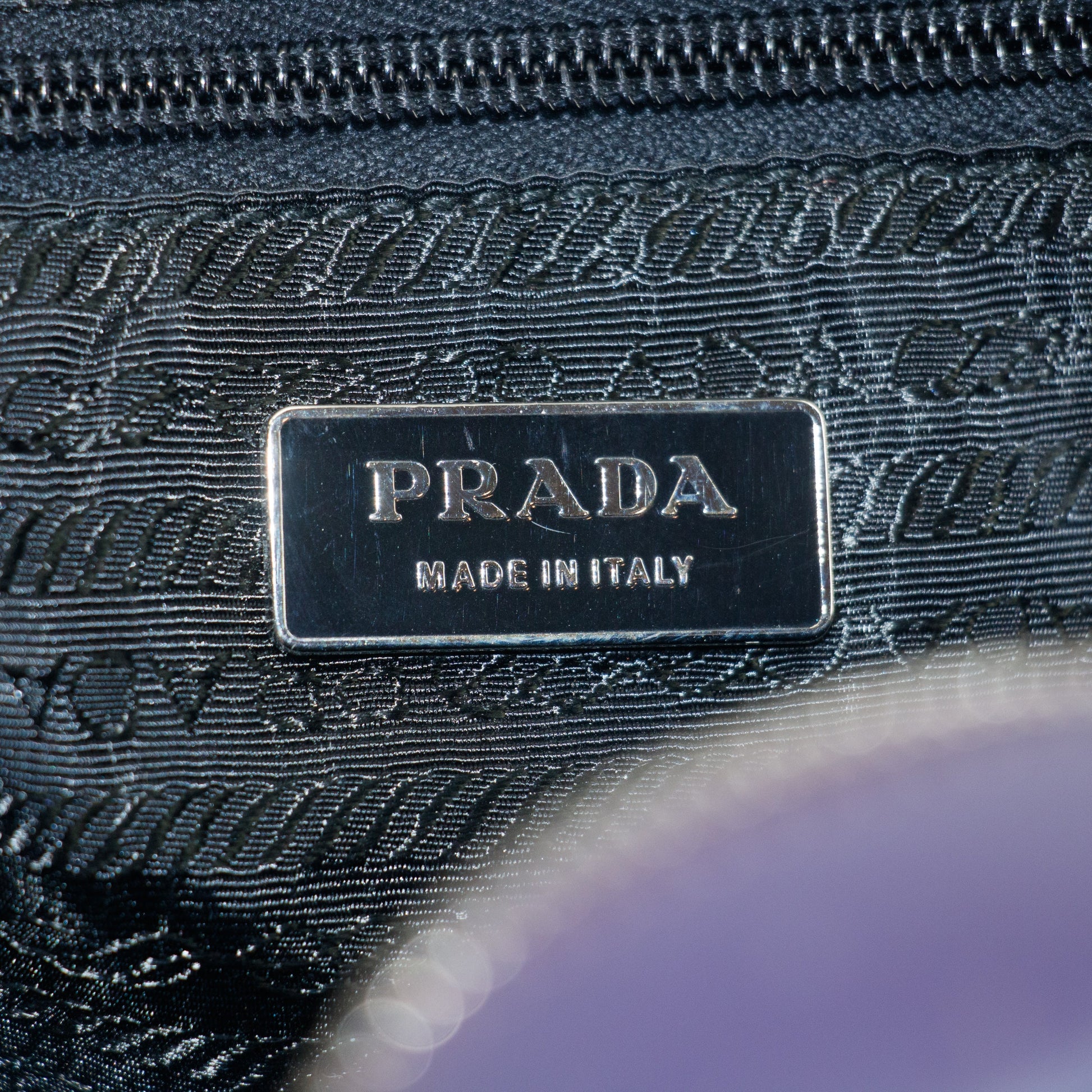 Prada Vitello Drive Perforated Bowling Bag Purple #2848