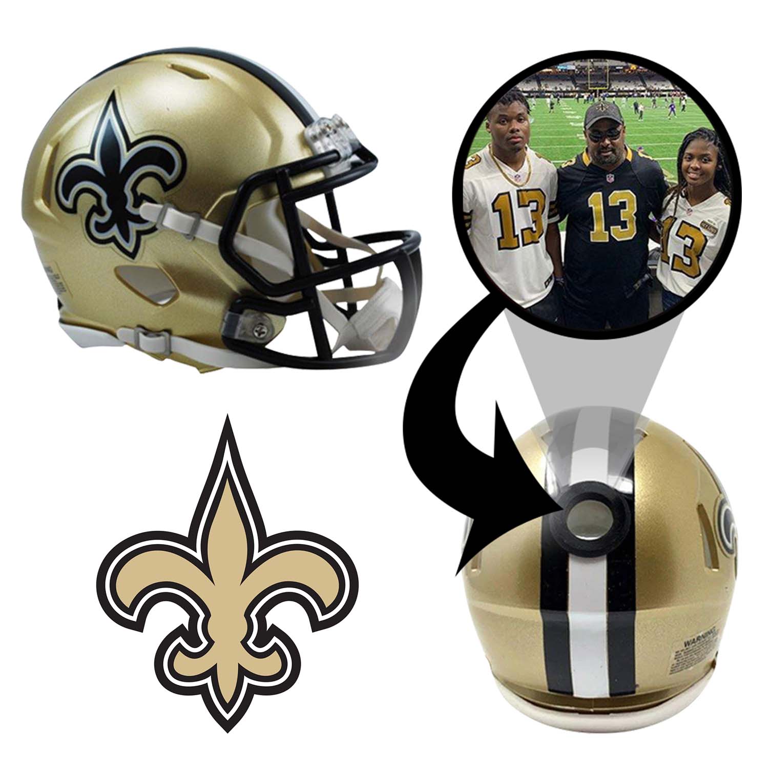 New Orleans Saints NFL Mini Helmet - Picture Inside