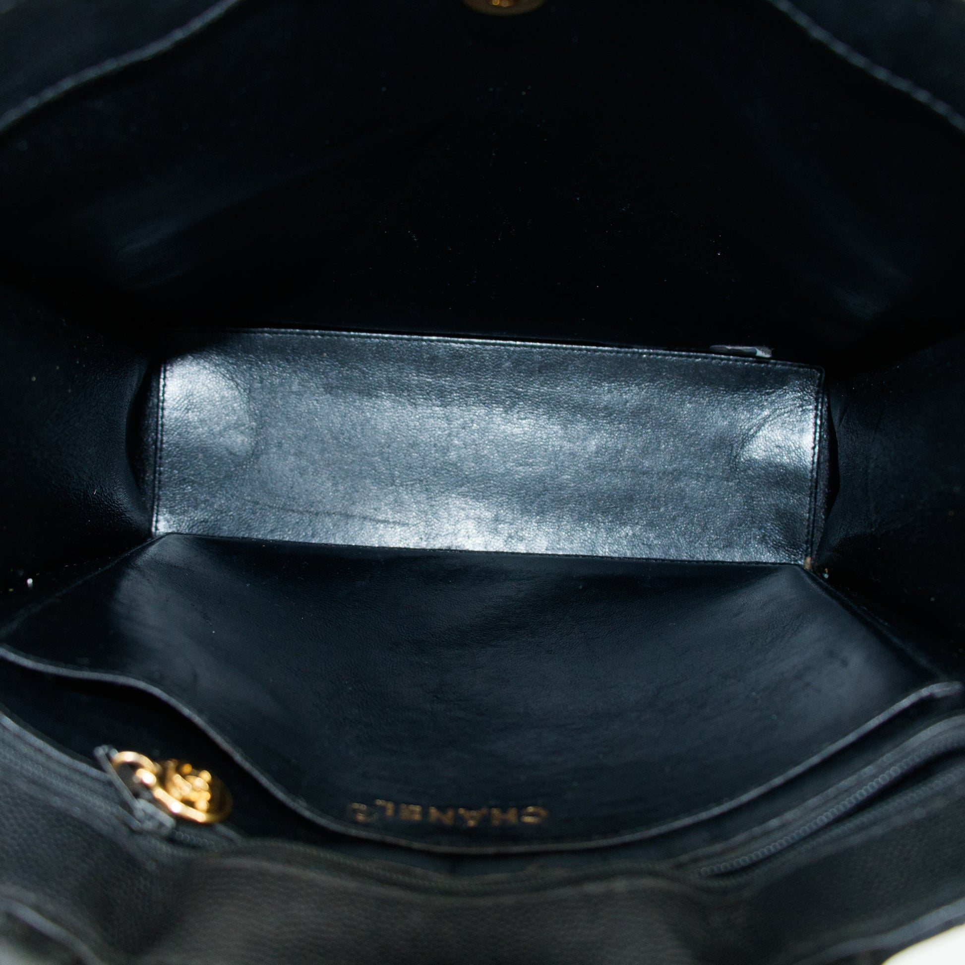 Chanel Matelasse Caviar Skin Turnlock Tote Bag Black 13 Series #2918