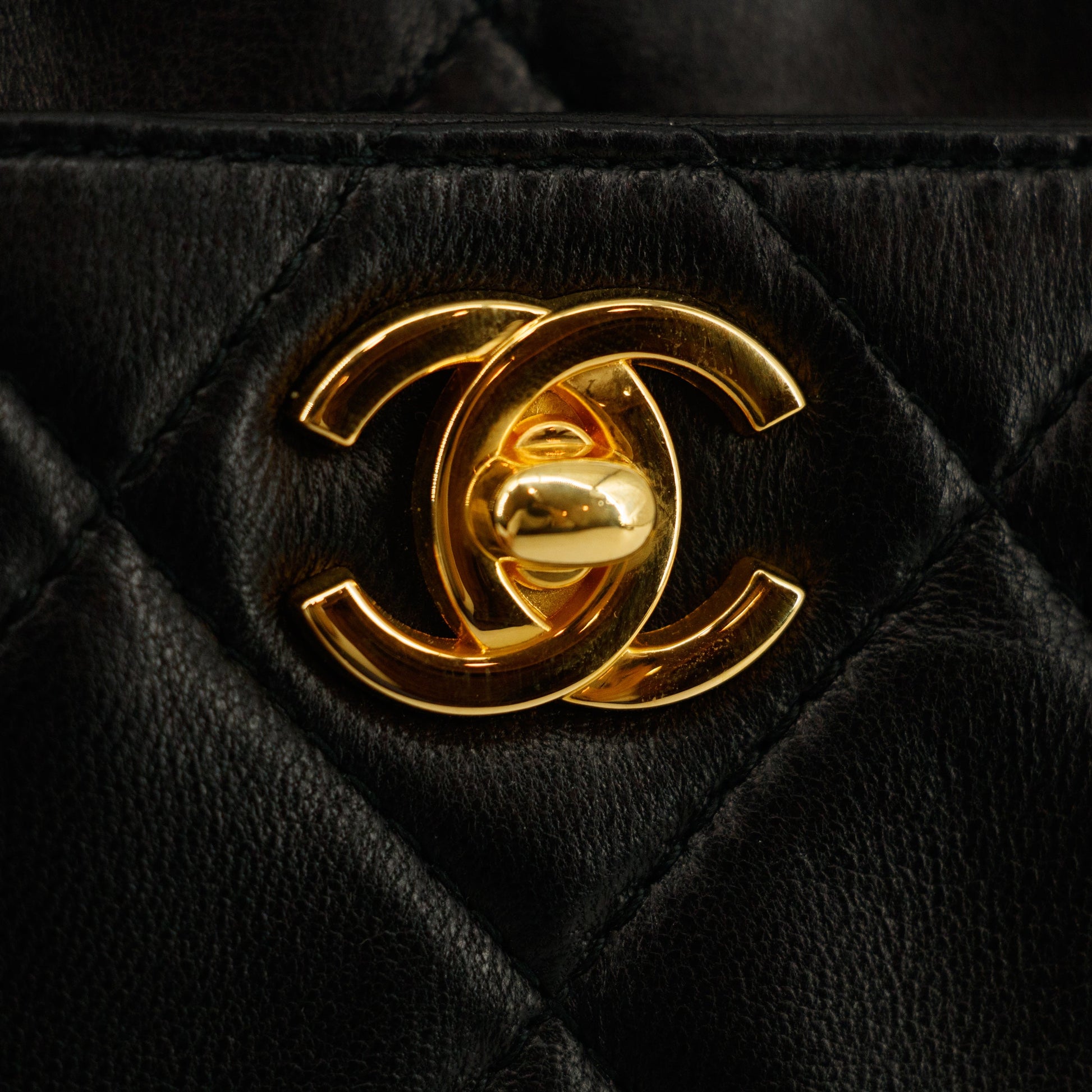 Chanel Matelasse Black Lambskin Chain Shoulder Bag 4 Series #2929
