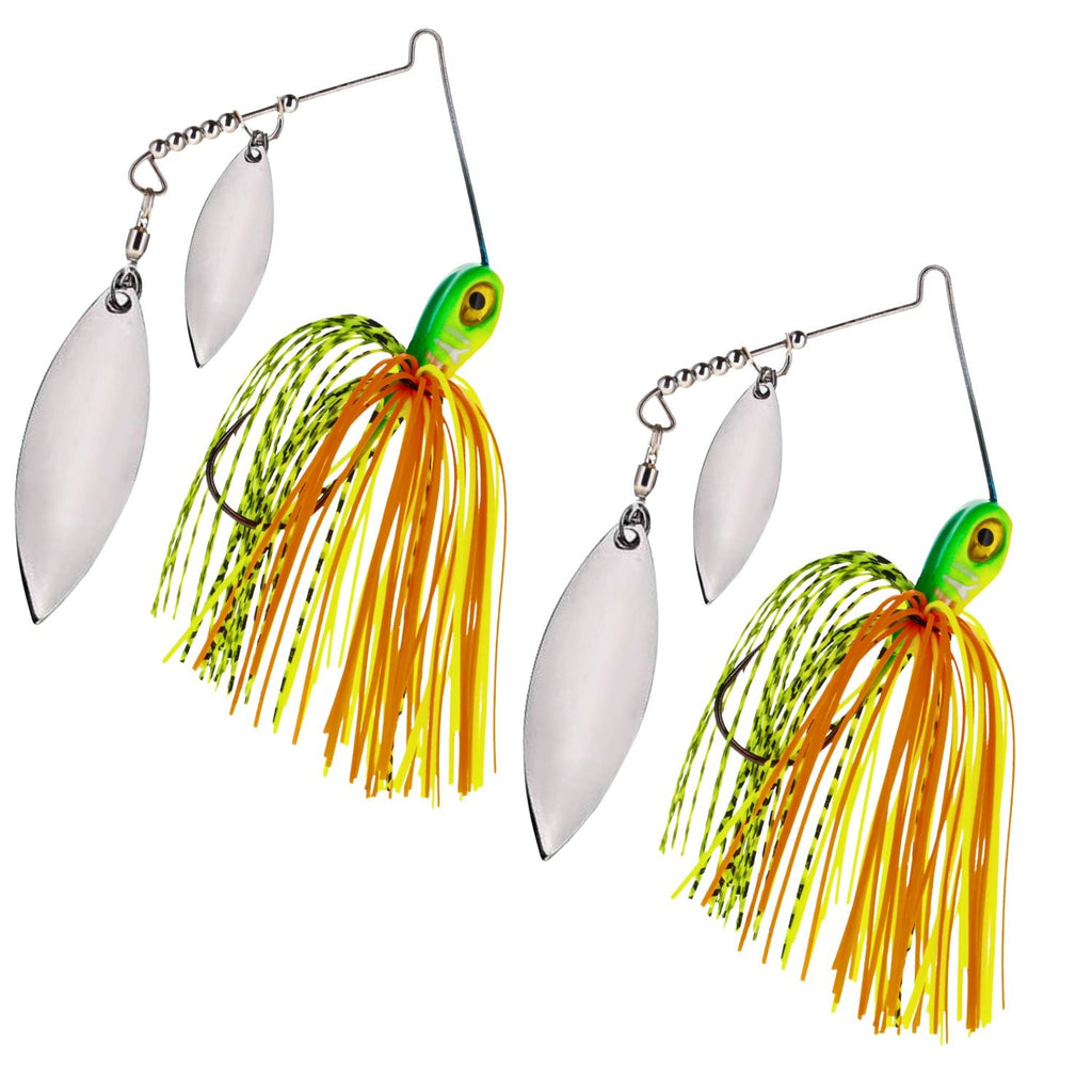 Reaction Tackle Tungsten Spinnerbait Jigs – 2-Pack, Double Willow Blade - New