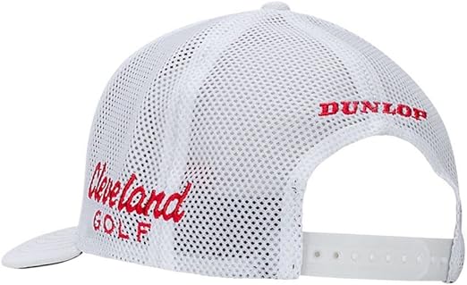 Srixon Tour Original Trucker Cap in White/Red, Adjustable - 2023 Dunlop Golf Hat