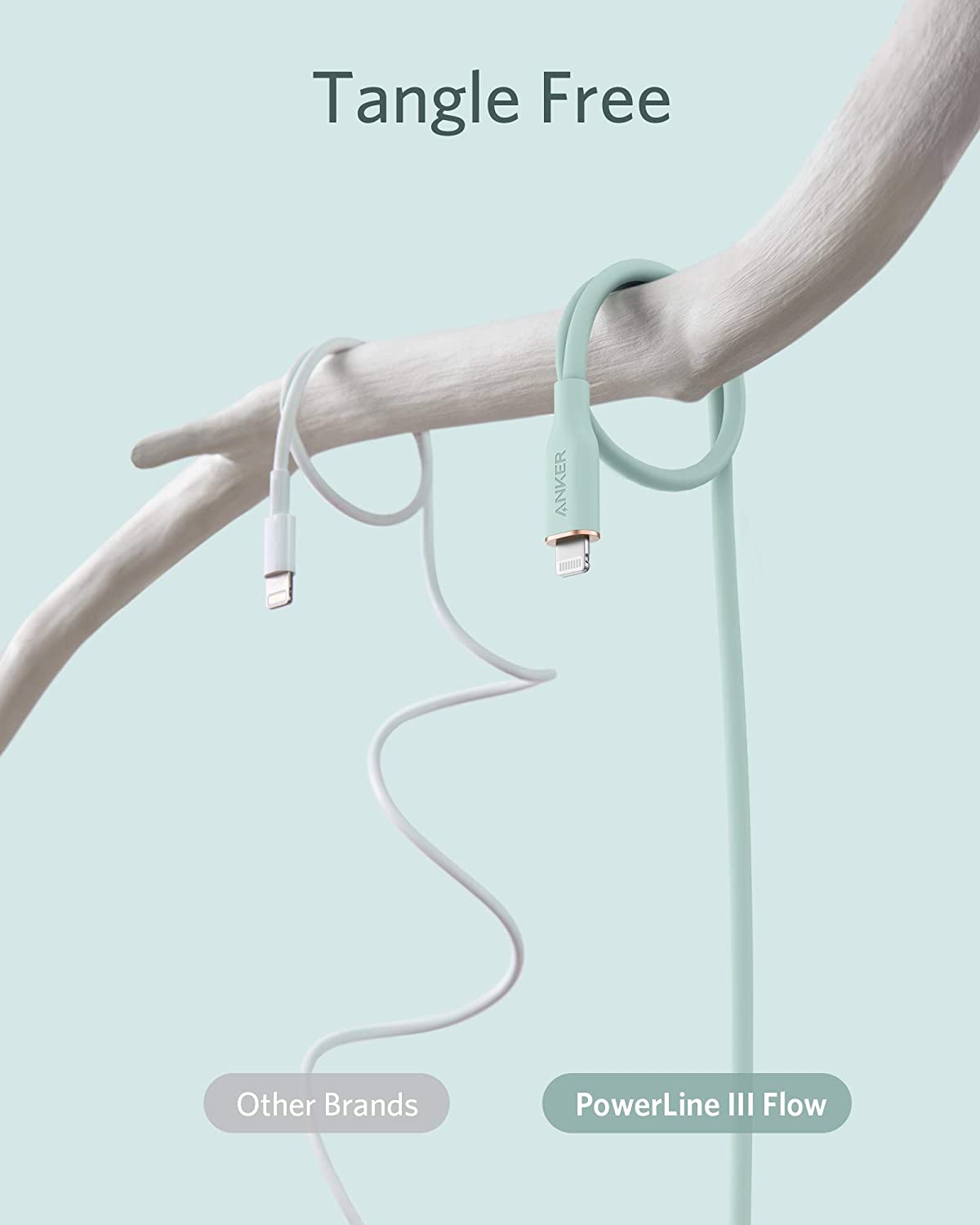 Anker <b>641</b> USB-C to Lightning Cable (Flow, 3 ft Silicone)