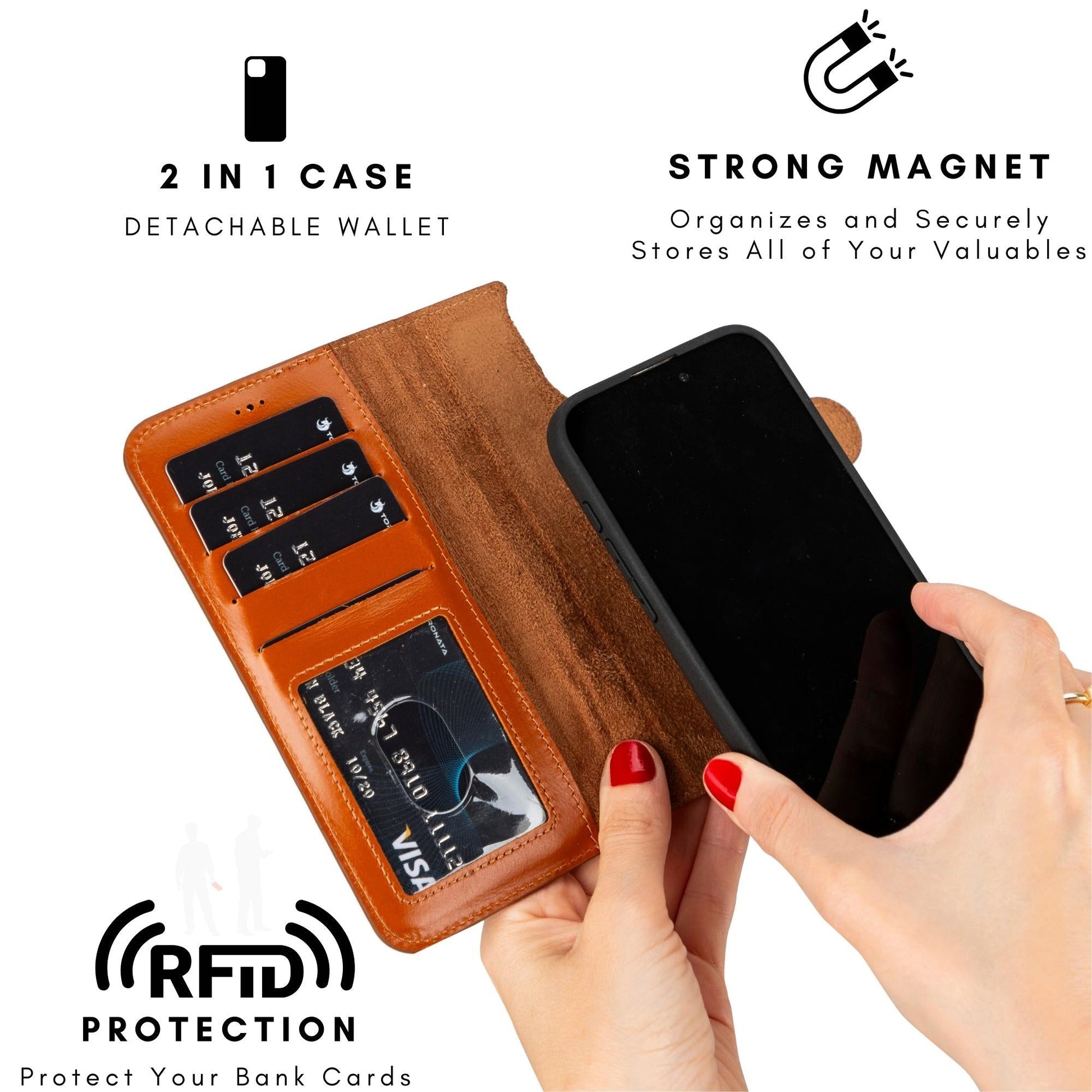 Casper iPhone 14 Series Detachable Leather Wallet Case