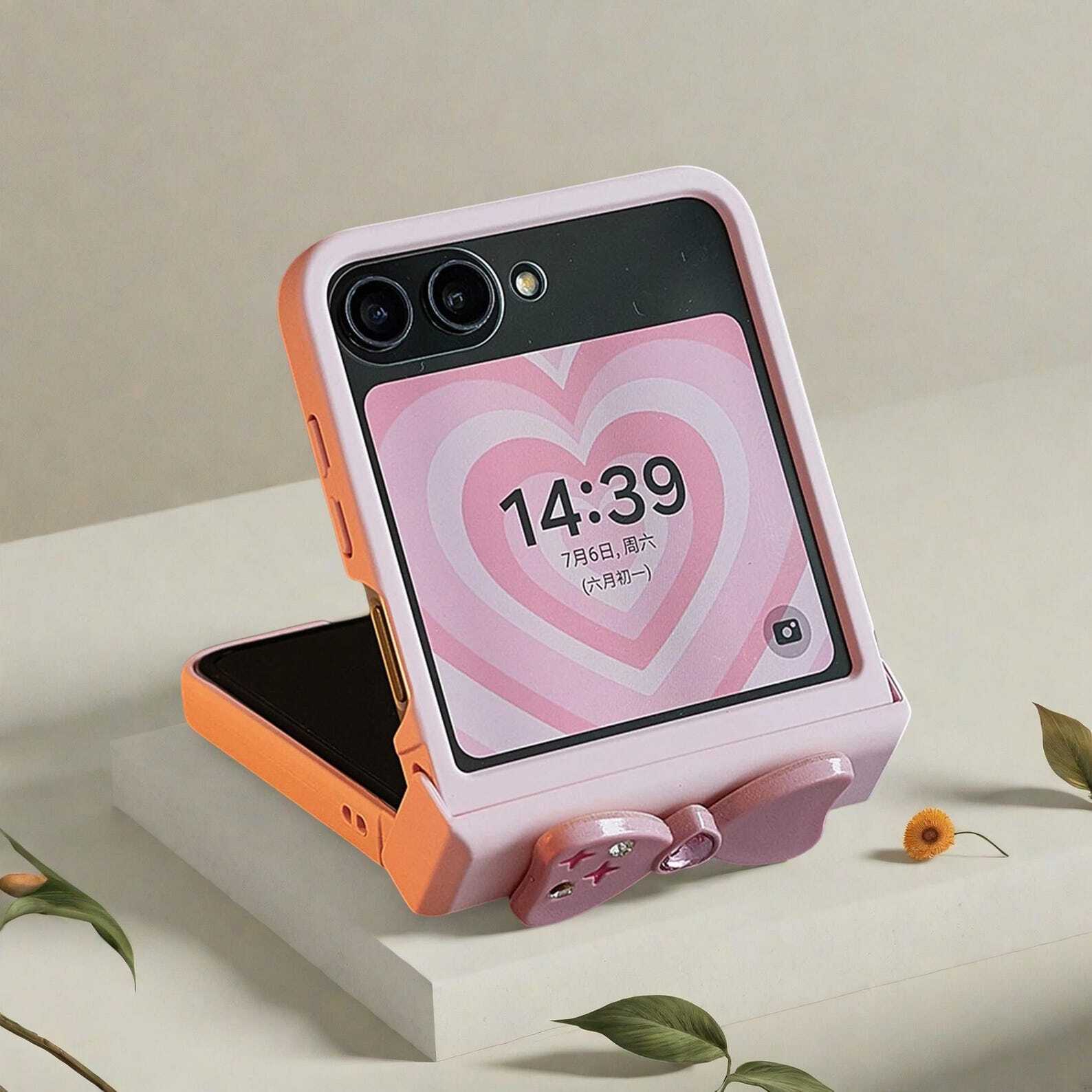 Korean Pink Star Bow Phone Case for Motorola Razr 50 60 40 Ultra Razr 2024 zflip 5 zflip 6 zflip 7  Cute Diamond Design Soft Cover