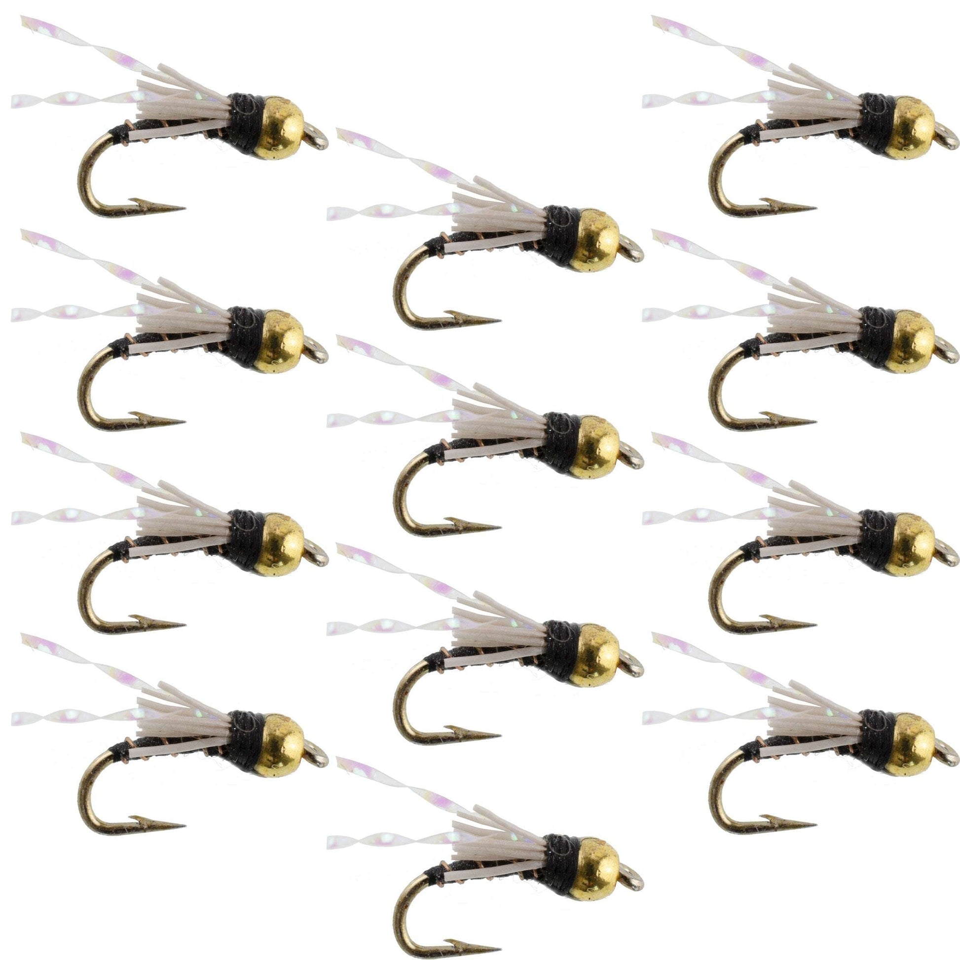 Beadhead Black 3 Dollar Dip Serendipity Wet Fly Fishing Flies - 1 Dozen Flies Hook Size 18