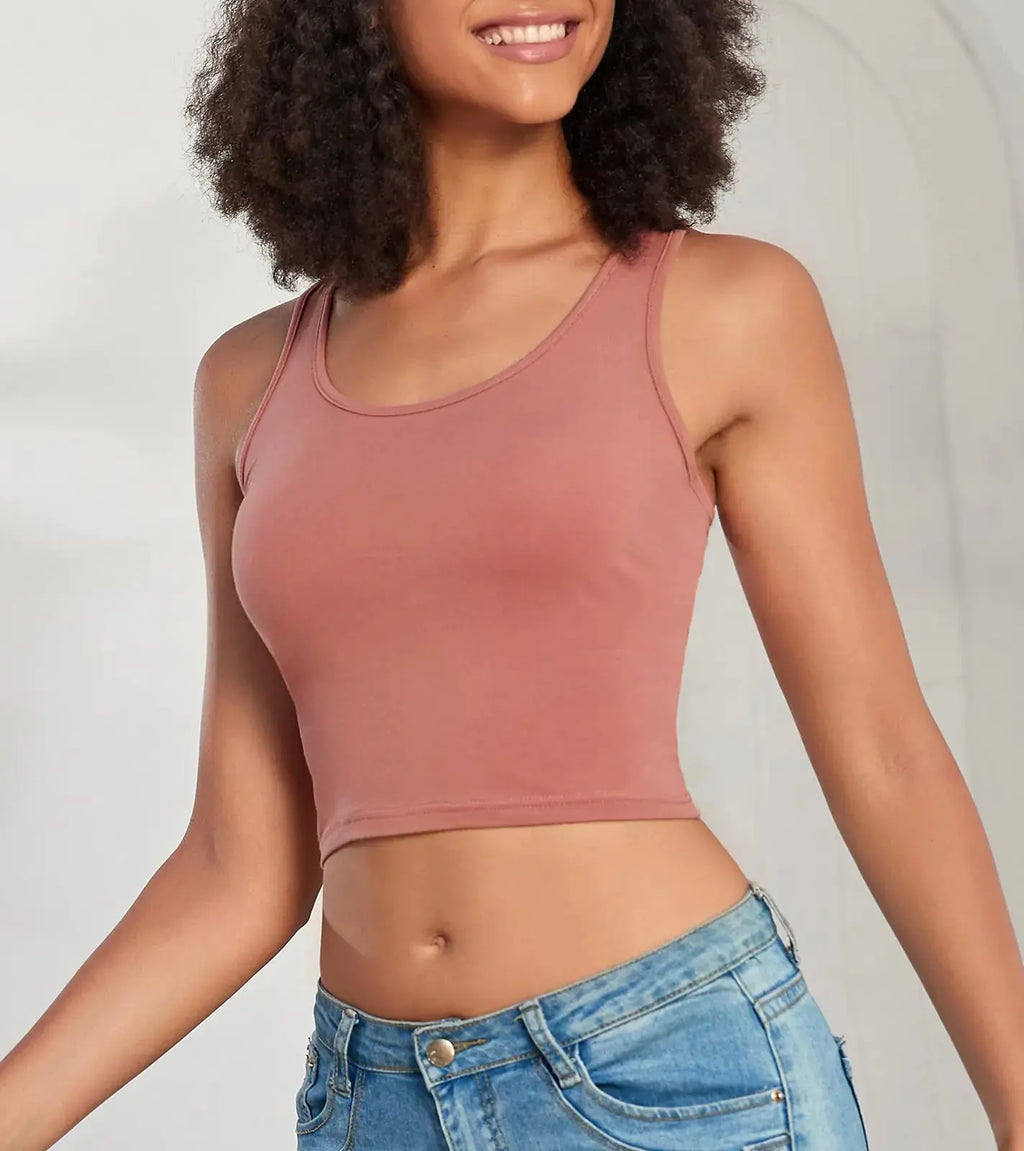 3 Pack Women Sports Crop Tank Tops - Cropped Workout Tops