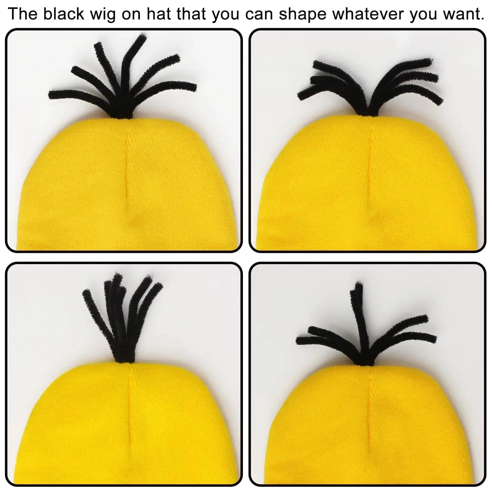 3 Pcs Halloween Costume Accessories Adult,Goggles Glasses/Yellow Beanie/Gloves for Men Women Cosplay Party Set