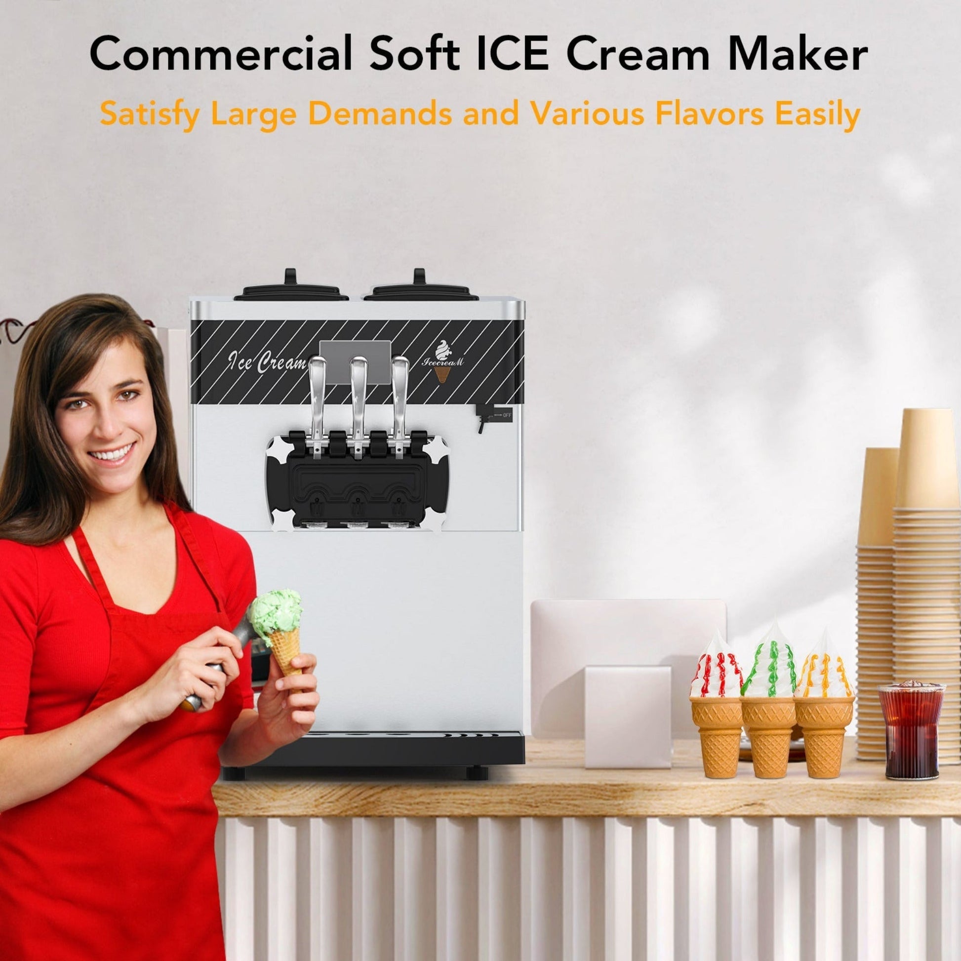 3 Flavor Soft Serve Commercial Ice Cream Maker Machine (97582146)