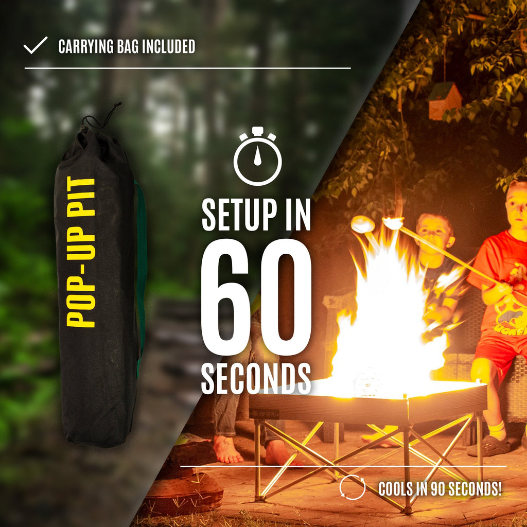 Pop-Up Fire Pit + Heat Shield (Bonus Pack)