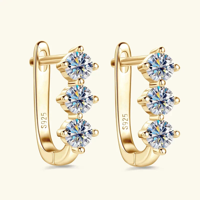 1.7ct Moissanite Necklace And Earrings Set 925 Sterling Silver Y Pendant D