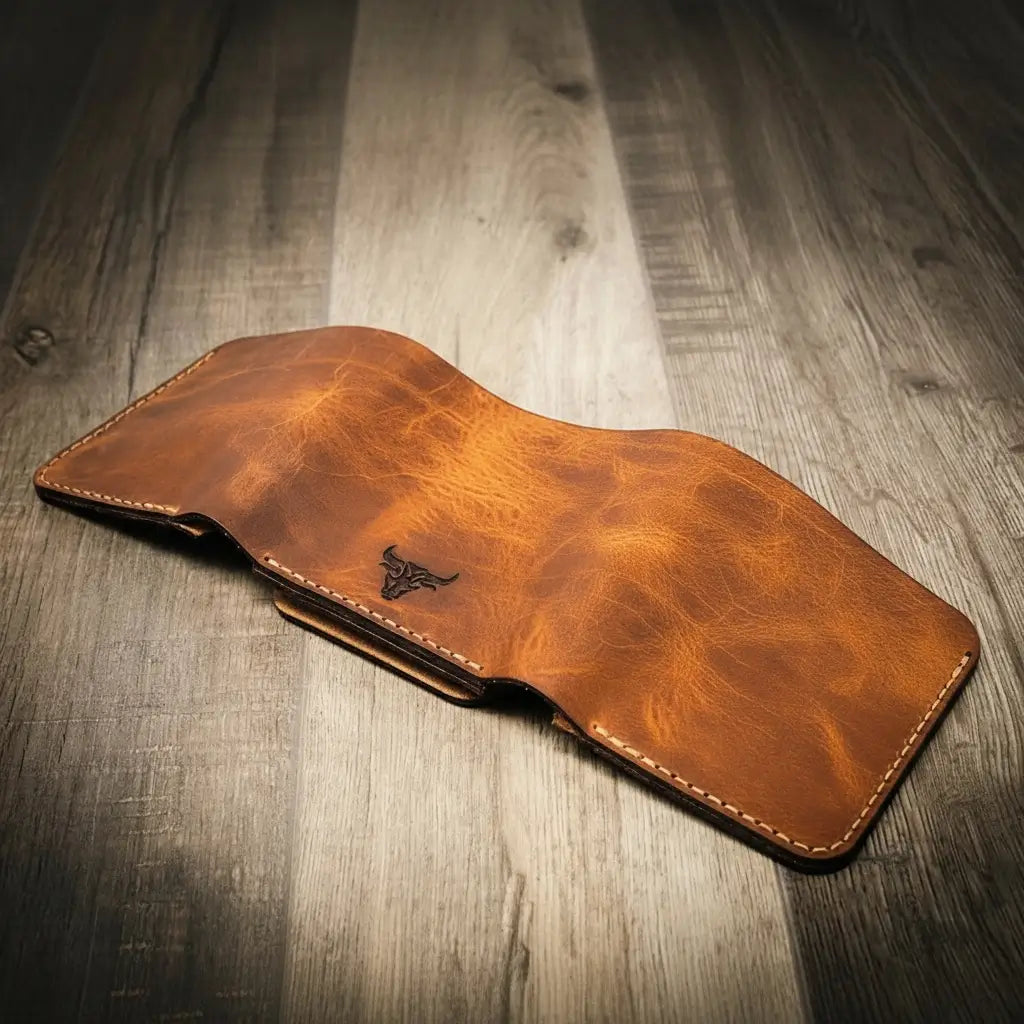 Badge Trifold Wallet - Chestnut Brown