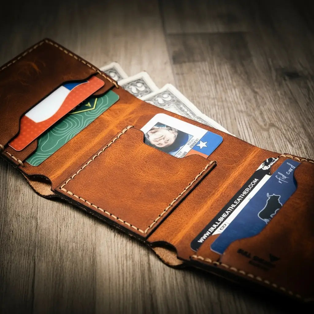 The Trinity Trifold Wallet - Chestnut Brown