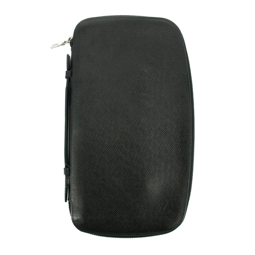 Louis Vuitton Taiga Leather Black Organizer Travel Wallet #3018