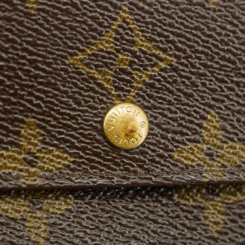 Louis Vuitton Brown Monogram Canvas Porte Tresor Etui Papiers Wallet #3049
