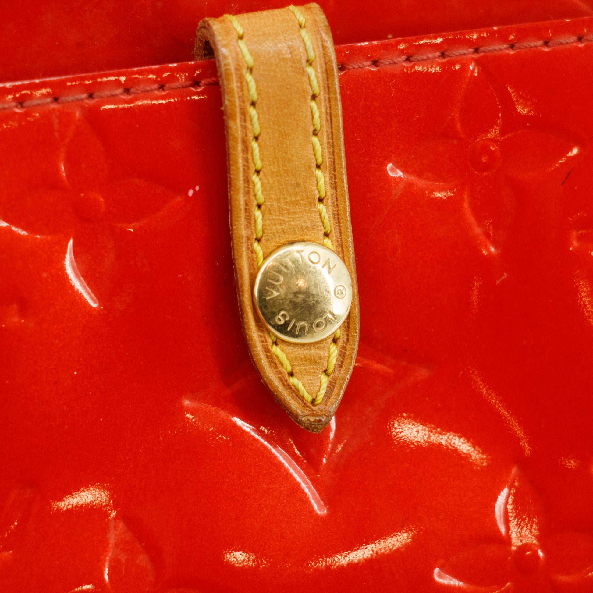 Louis Vuitton Monogram Vernis Mallory Square Pouch Red Rouge  #3057