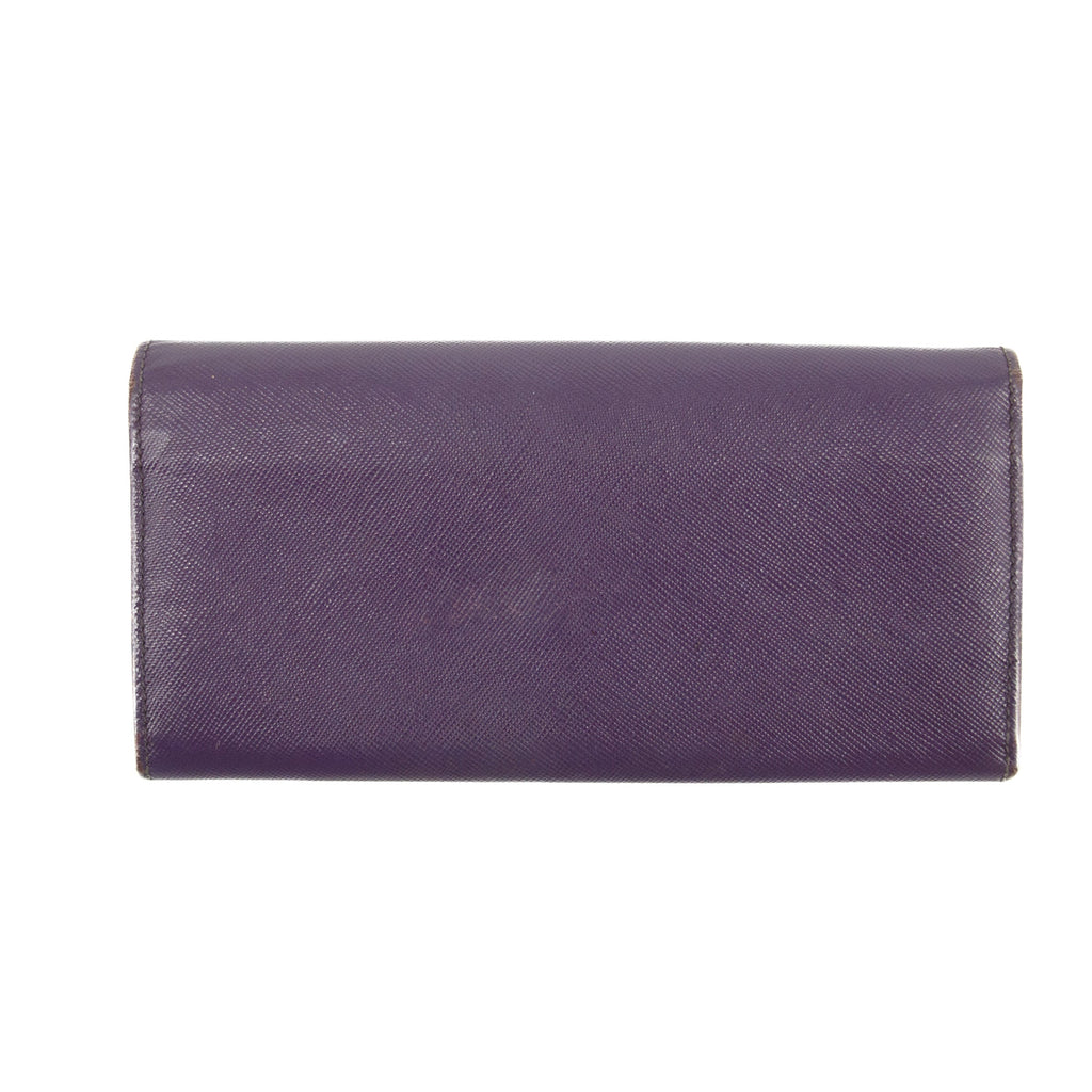Prada Saffiano Leather Purple Long Wallet  #3082