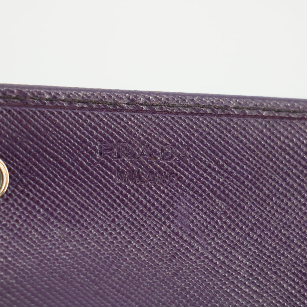 Prada Saffiano Leather Purple Long Wallet  #3082