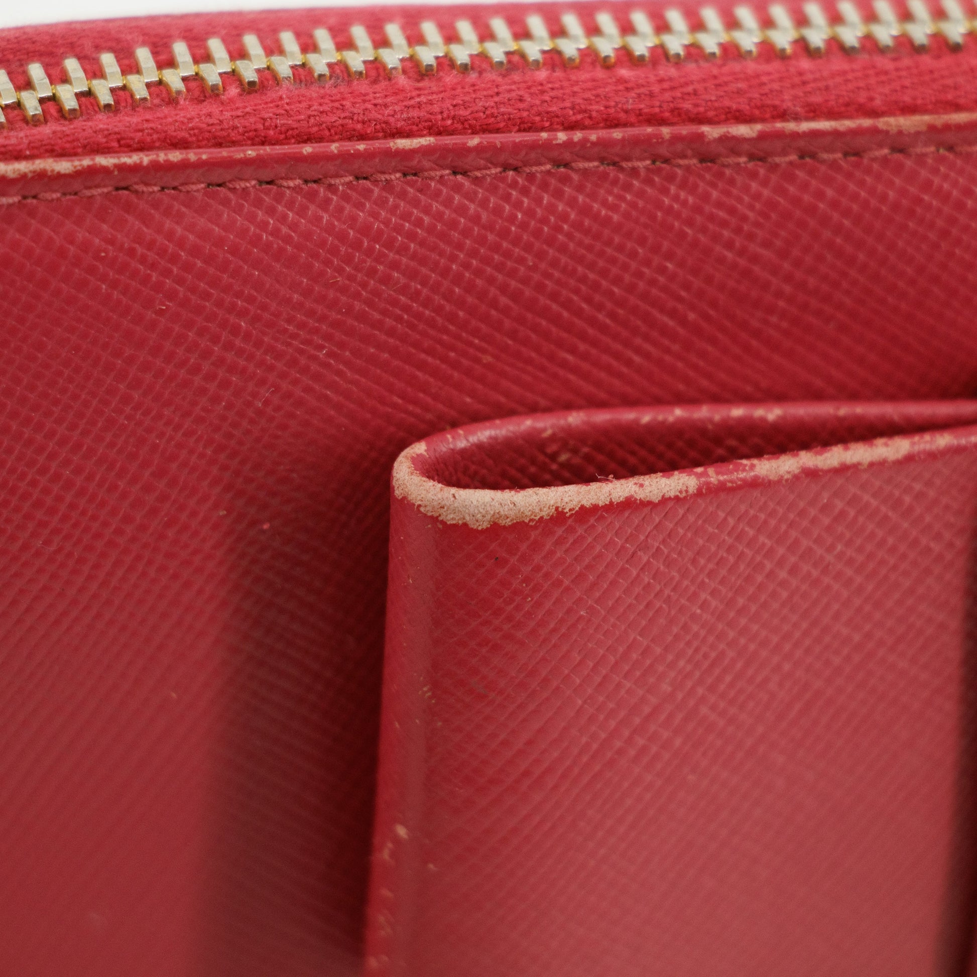 Prada Saffiano Fiocco Bow Zip Around Wallet #3089
