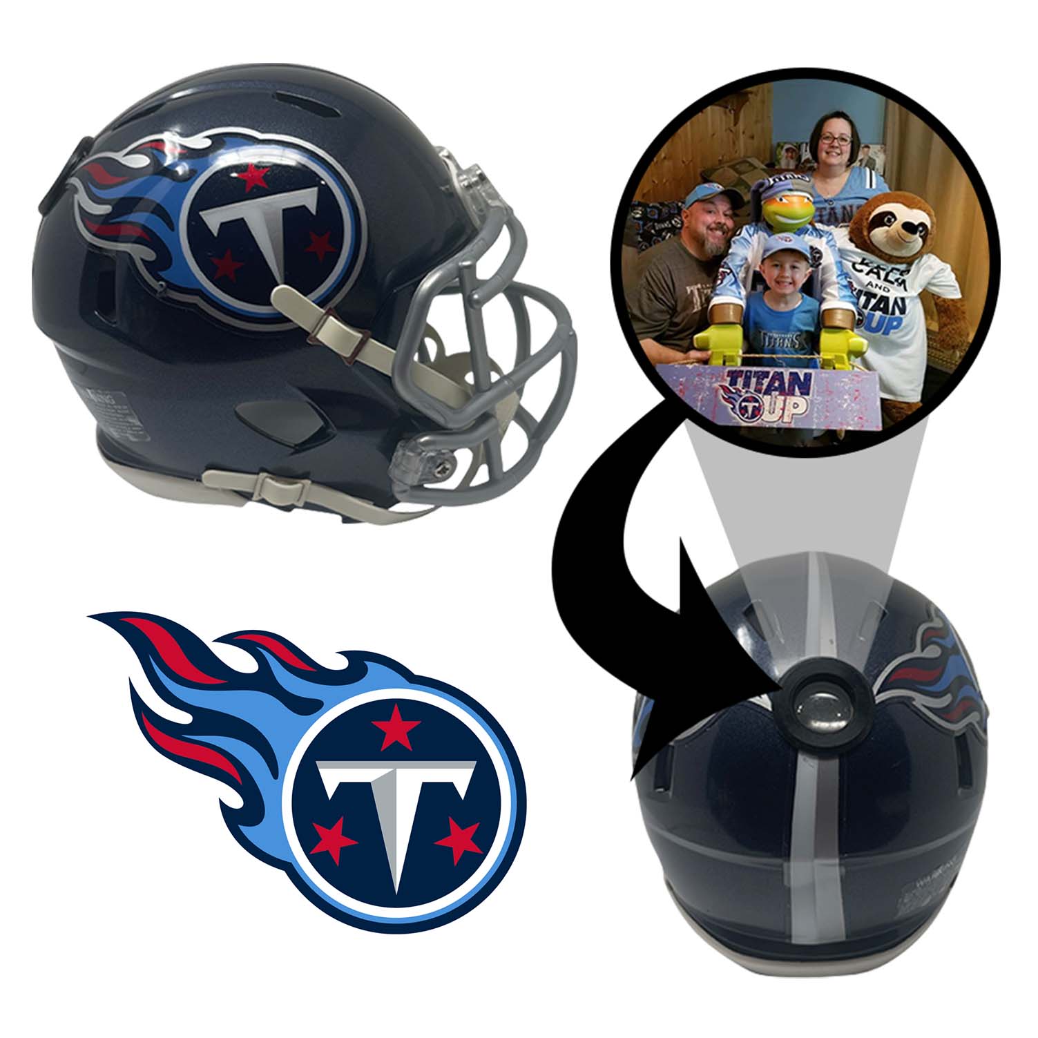 Tennessee Titans NFL Mini Helmet - Picture Inside