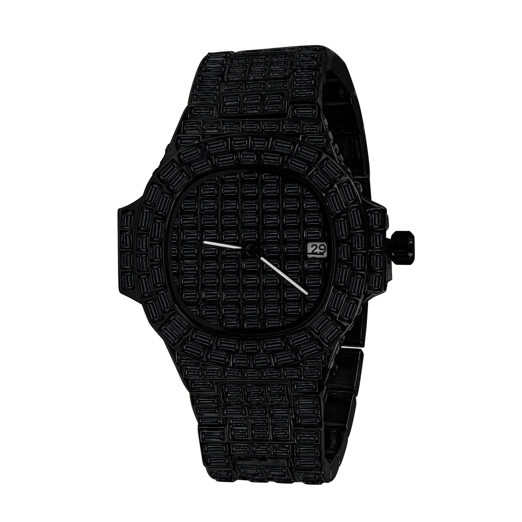 30mm CZ Hip Hop Bling Watch Iced Alloy Bracelet Baguette