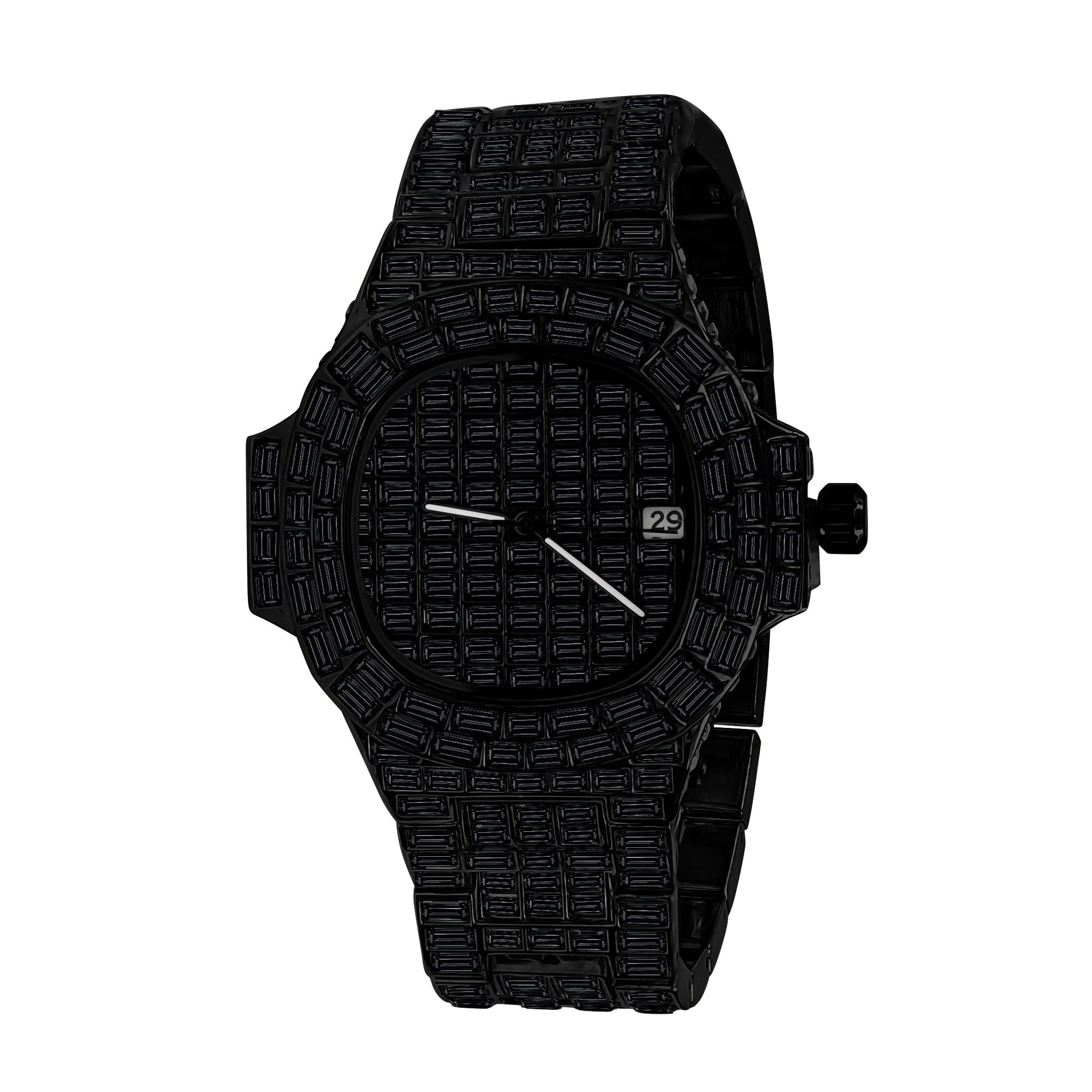 30mm CZ Hip Hop Bling Watch Iced Alloy Bracelet Baguette