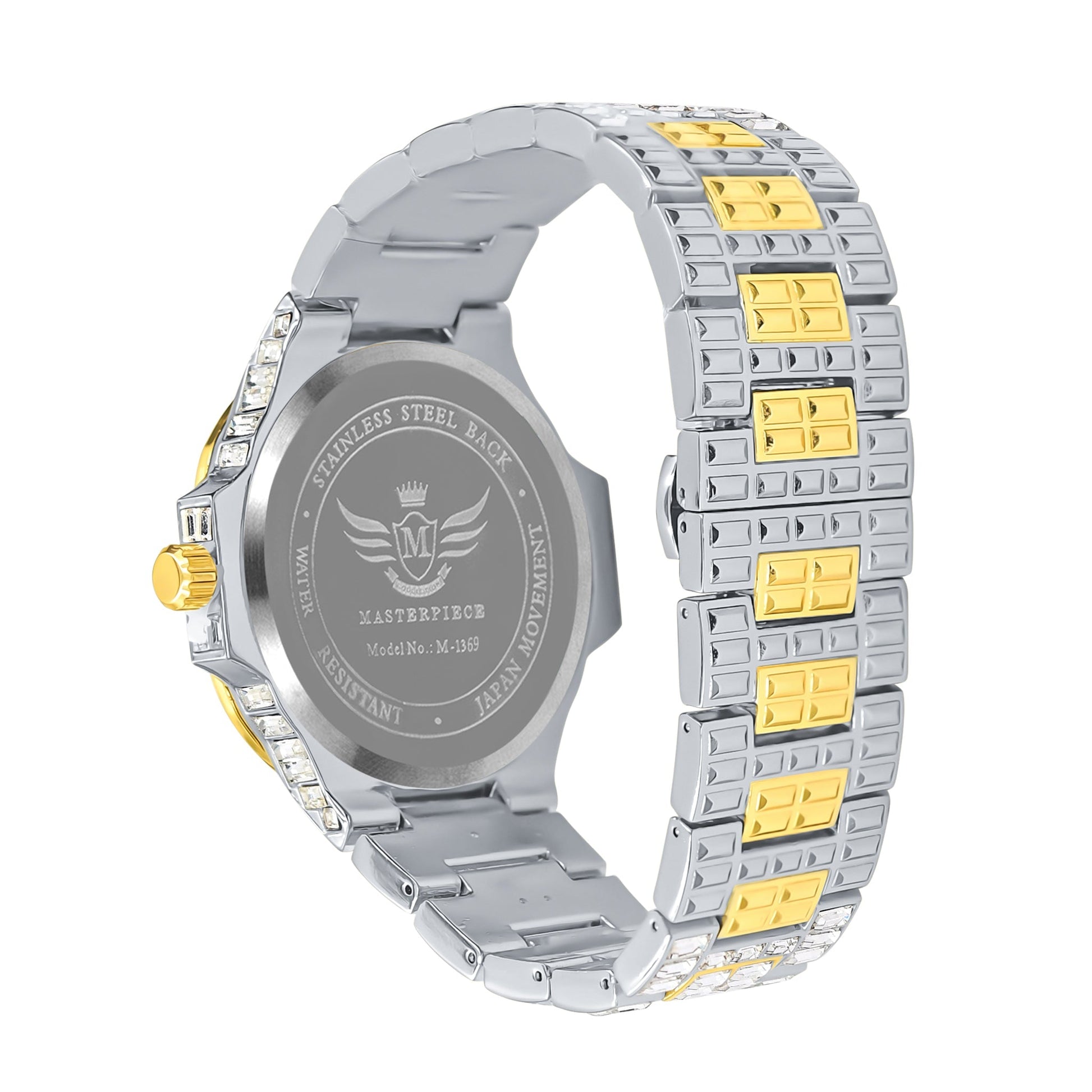30mm Bling Metal Watch Crystal Bezel Quartz Bracelet