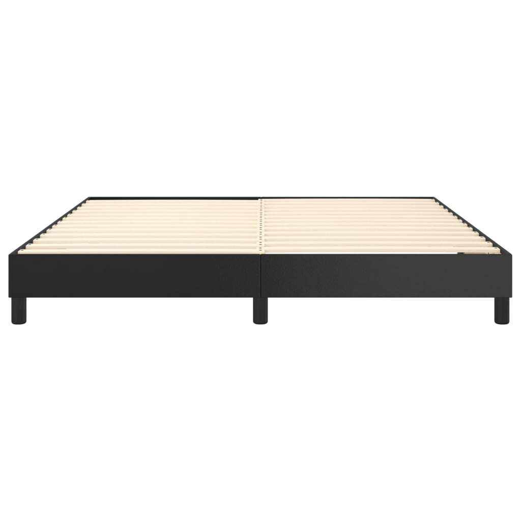 Box Spring Bed Frame Black California King Faux Leather (US Only)