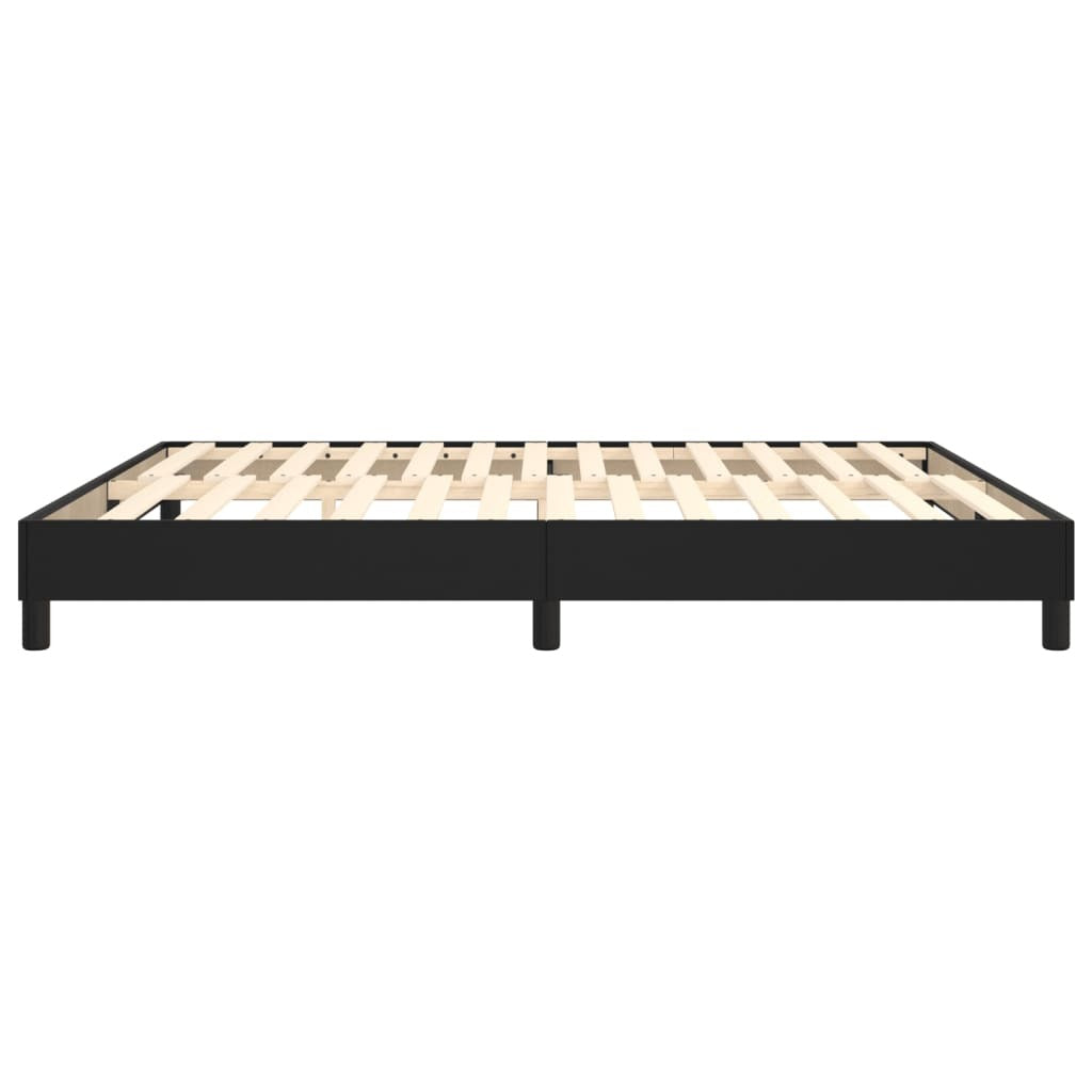 Box Spring Bed Frame Black California King Faux Leather (US Only)