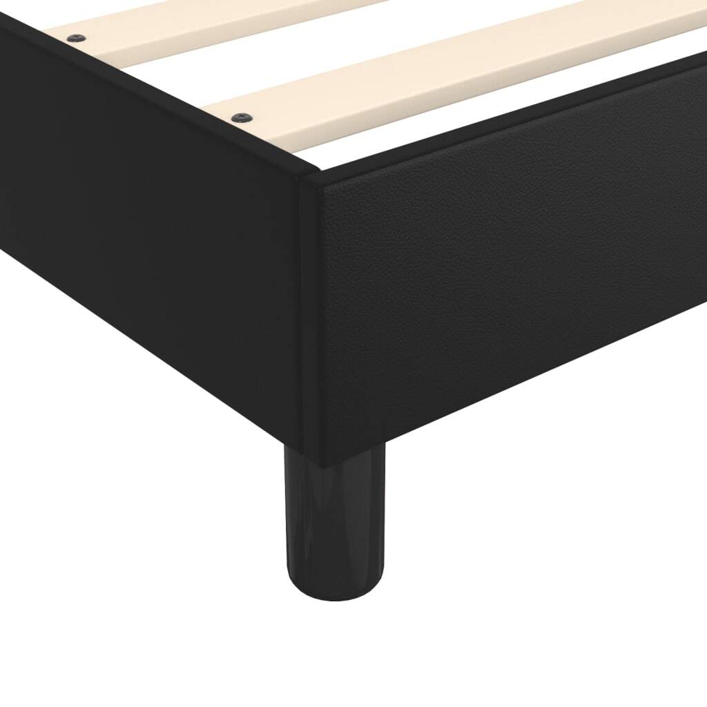Box Spring Bed Frame Black California King Faux Leather (US Only)