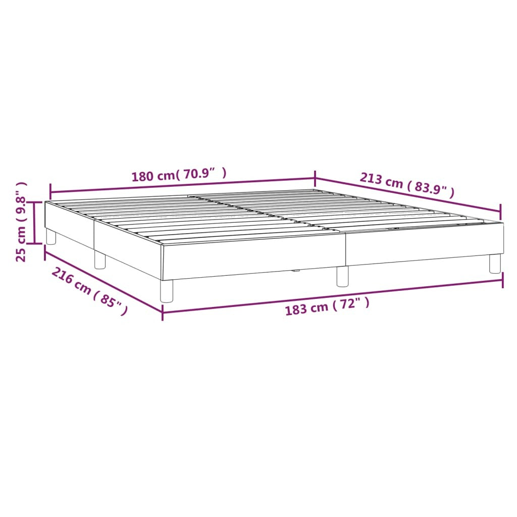 Box Spring Bed Frame Black California King Faux Leather (US Only)