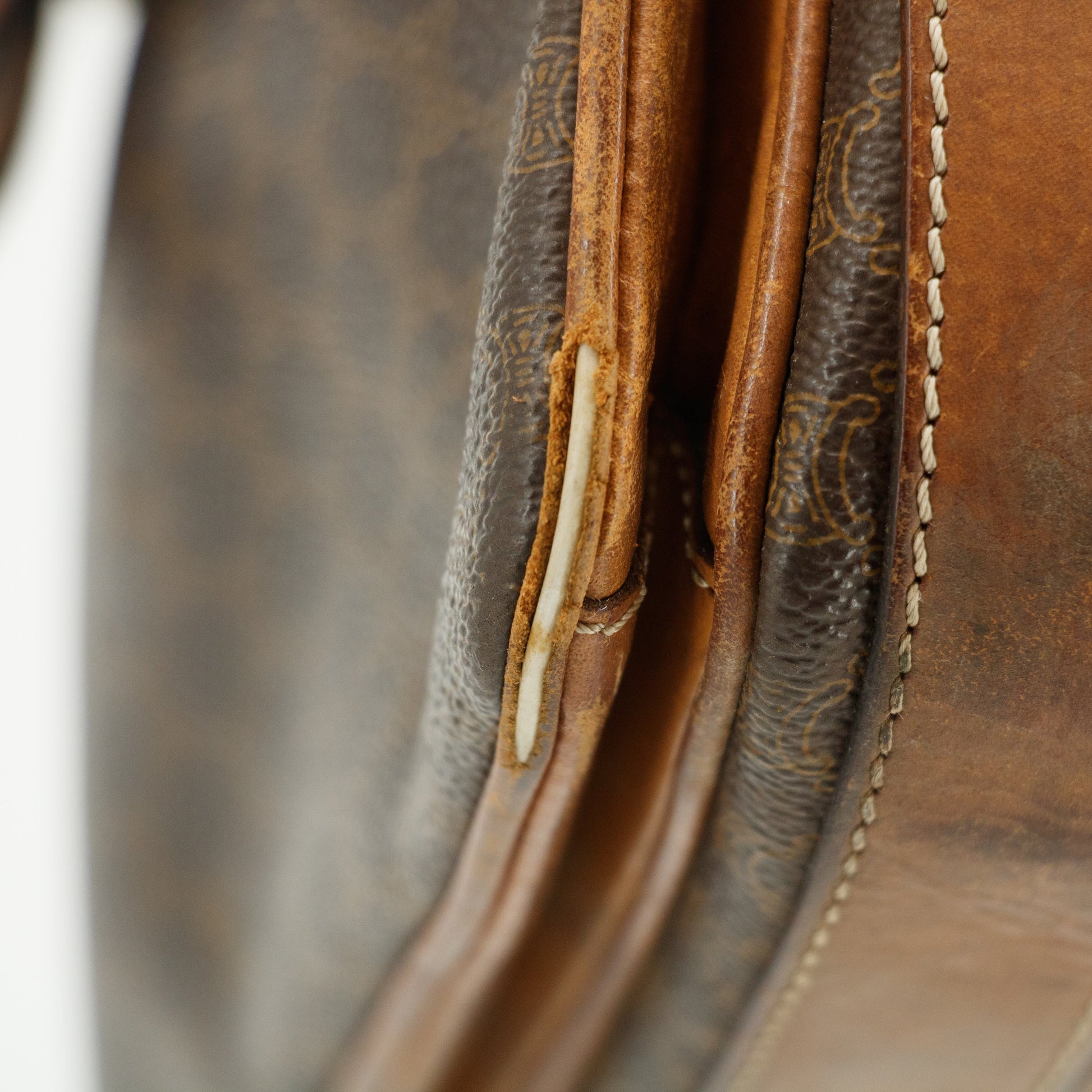 Celine Vintage Macadam Brown PVC Shoulder Bag #3168